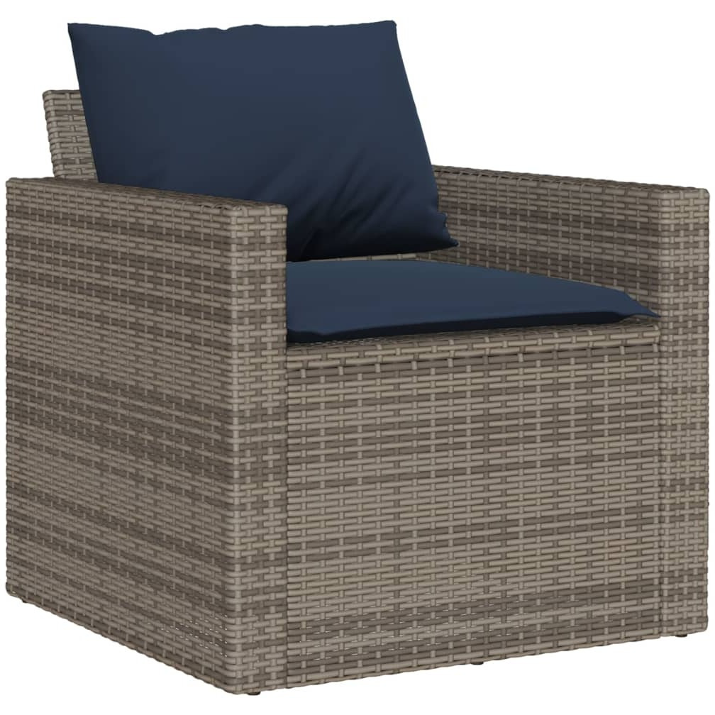 Vidaxl 4 Piece Patio Sofa Set With Cushions Gray Poly Rattan