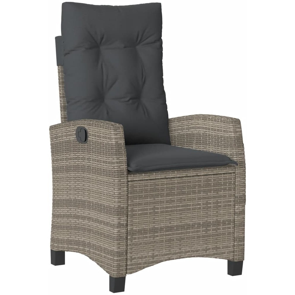Vidaxl 5 Piece Patio Dining Set With Cushions Gray Poly Rattan