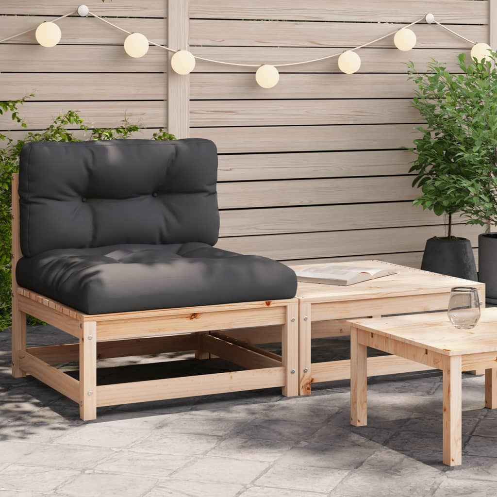 Vidaxl Patio Sofa Armless With Cushions And Footstool