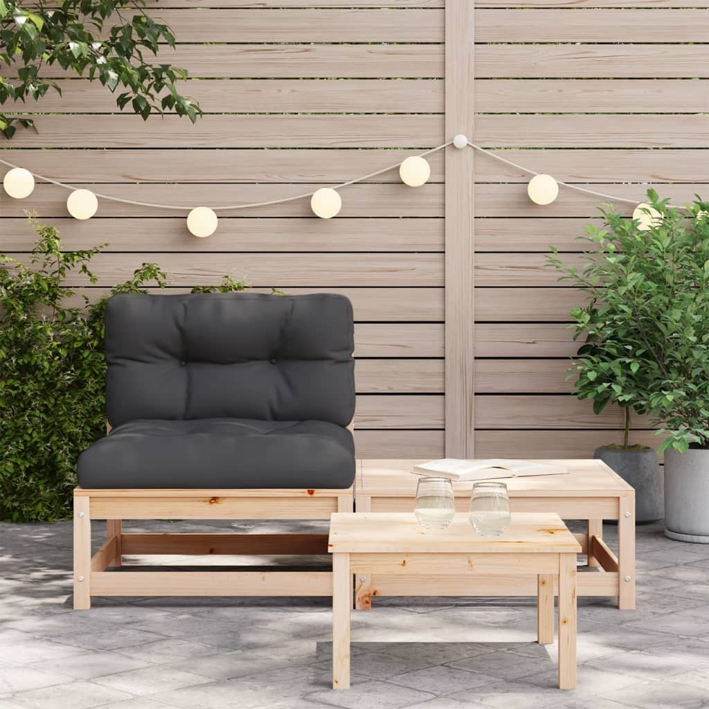 Vidaxl Patio Sofa Armless With Cushions And Footstool