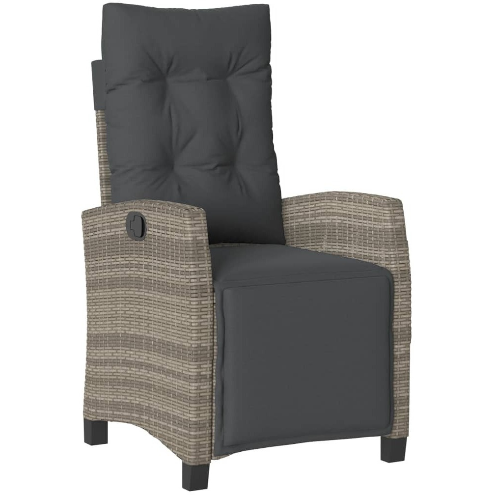 Vidaxl 5 Piece Patio Dining Set With Cushions Gray Poly Rattan