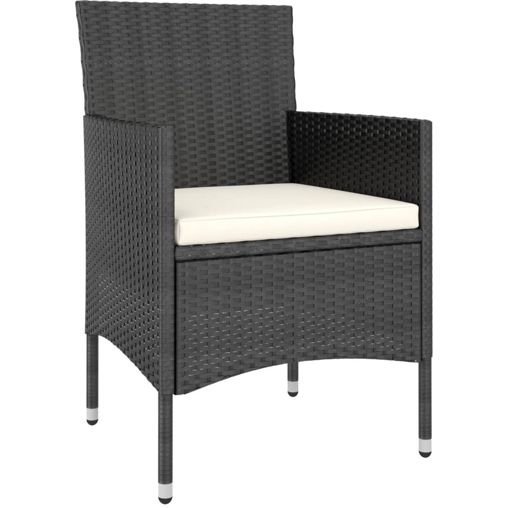 Vidaxl 4 Piece Patio Chair And Stool Set Poly Rattan Black