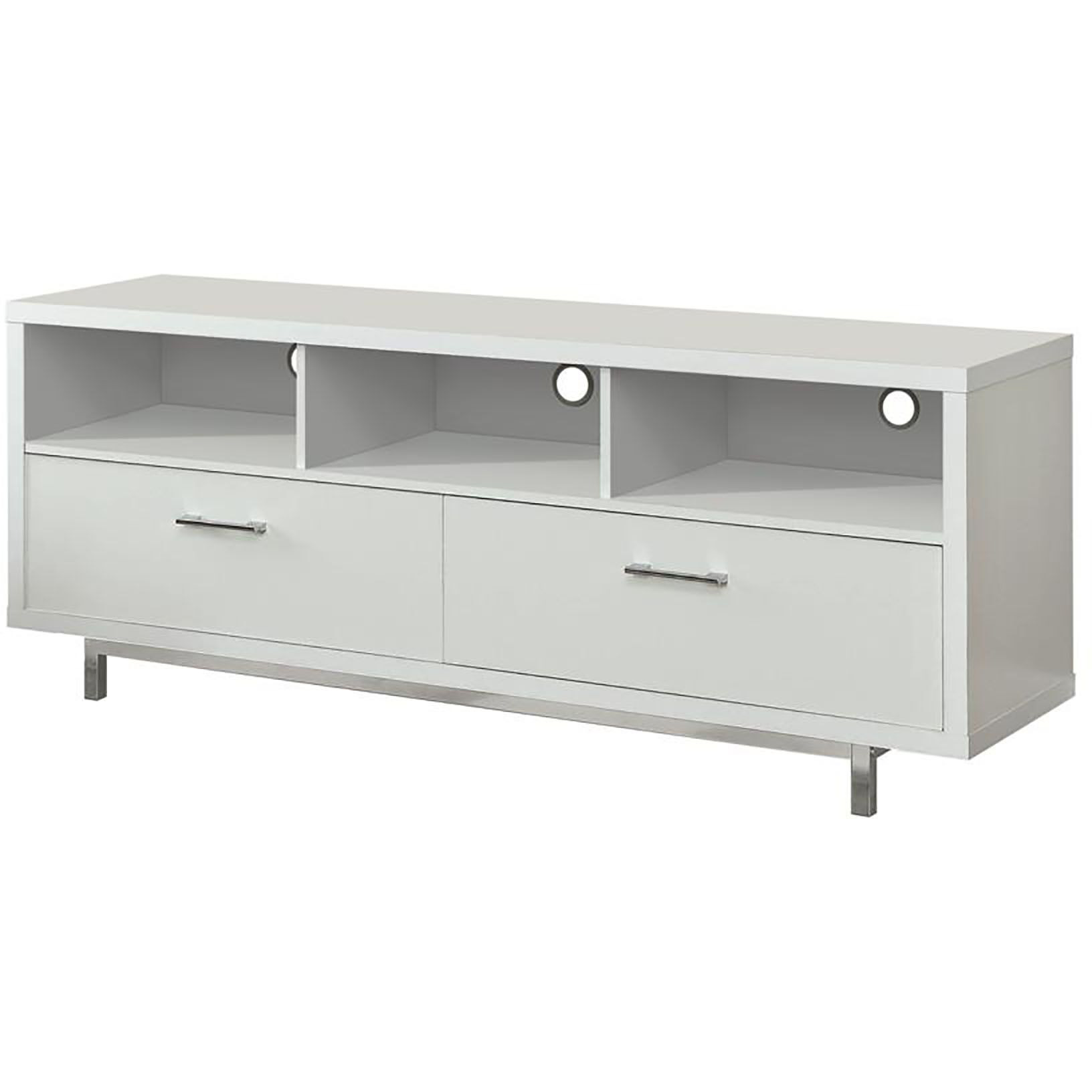 White 60-Inch Drawer Storage Tv Console