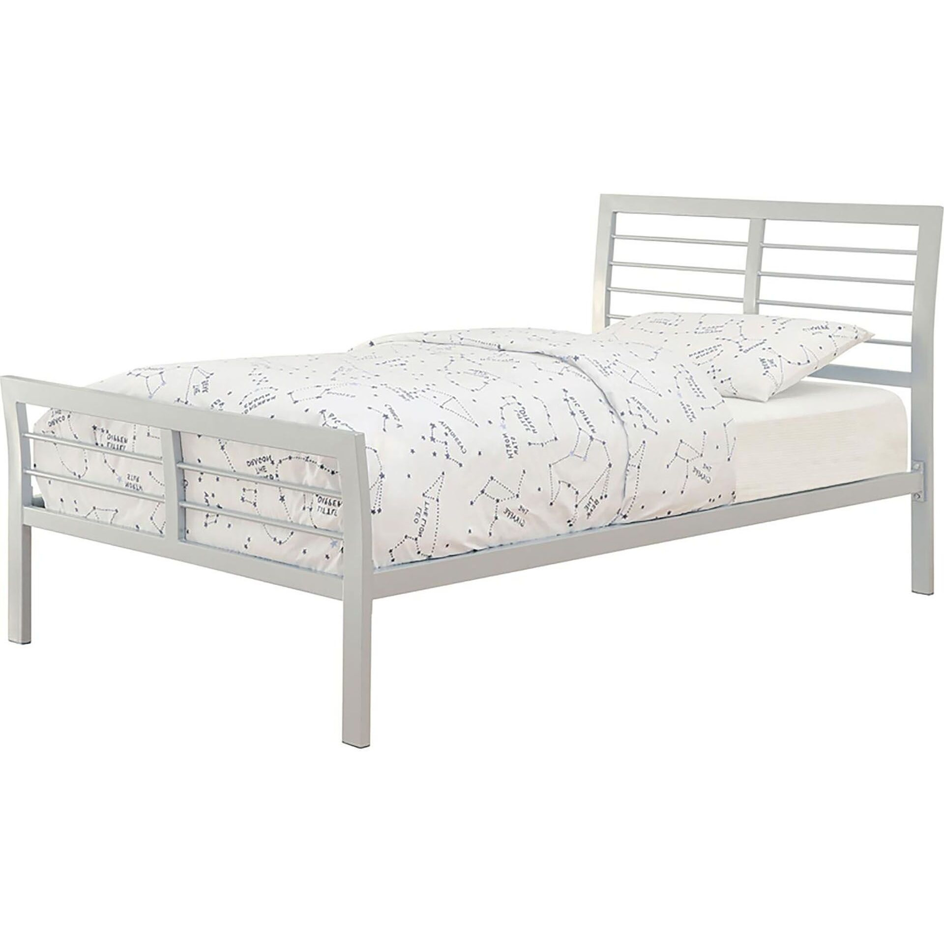 Silver Twin Metal Bed