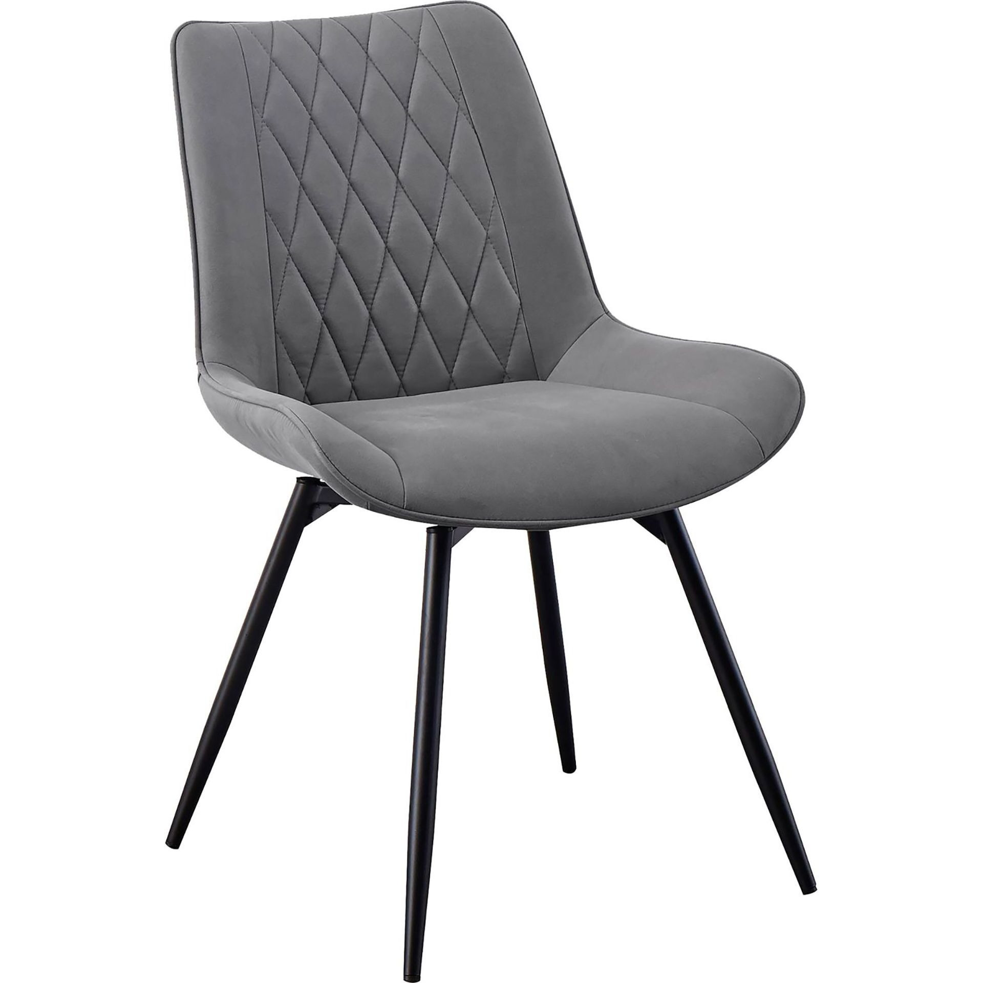Grey Tufted Swivel Dining Chairs (Set Of 2)