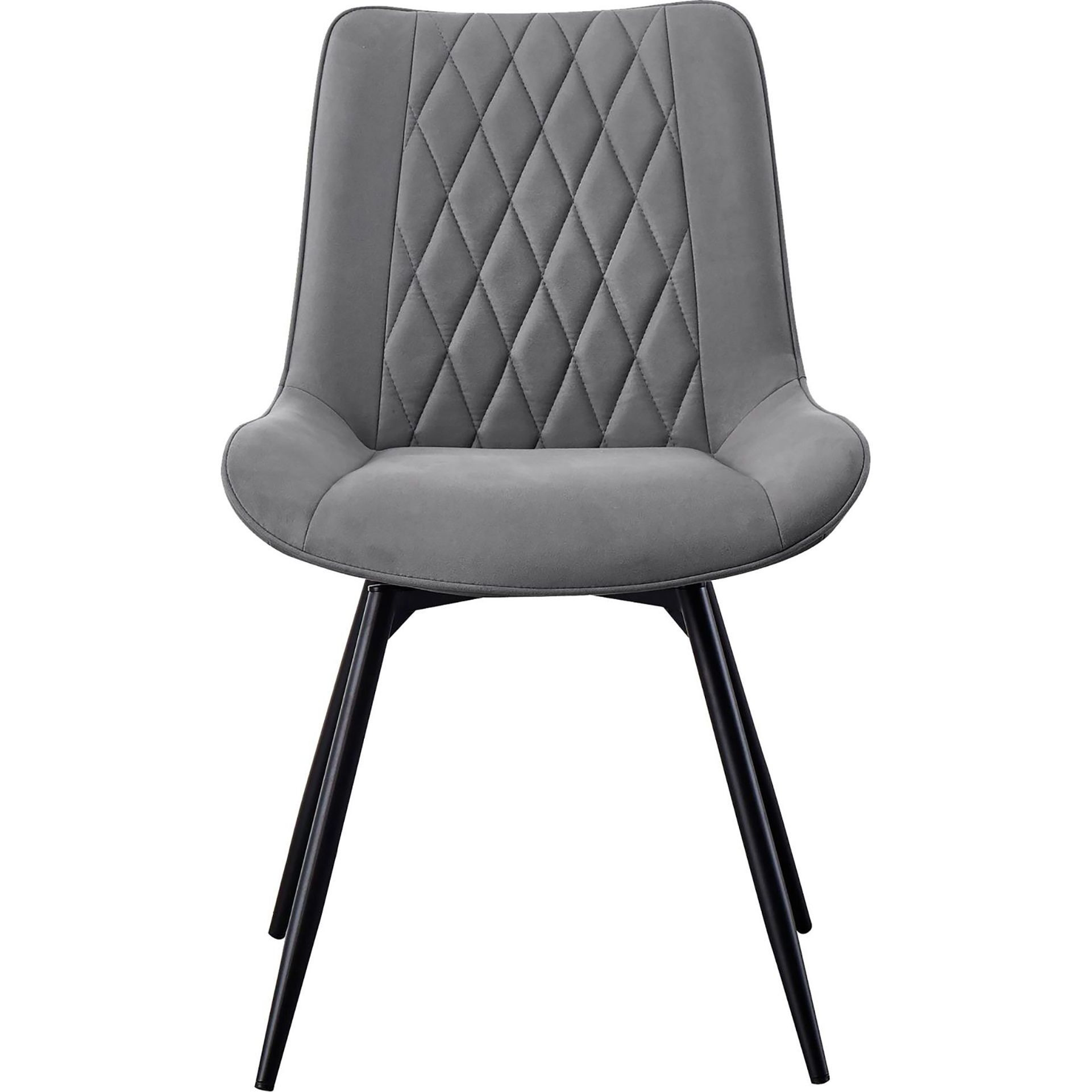 Grey Tufted Swivel Dining Chairs (Set Of 2)