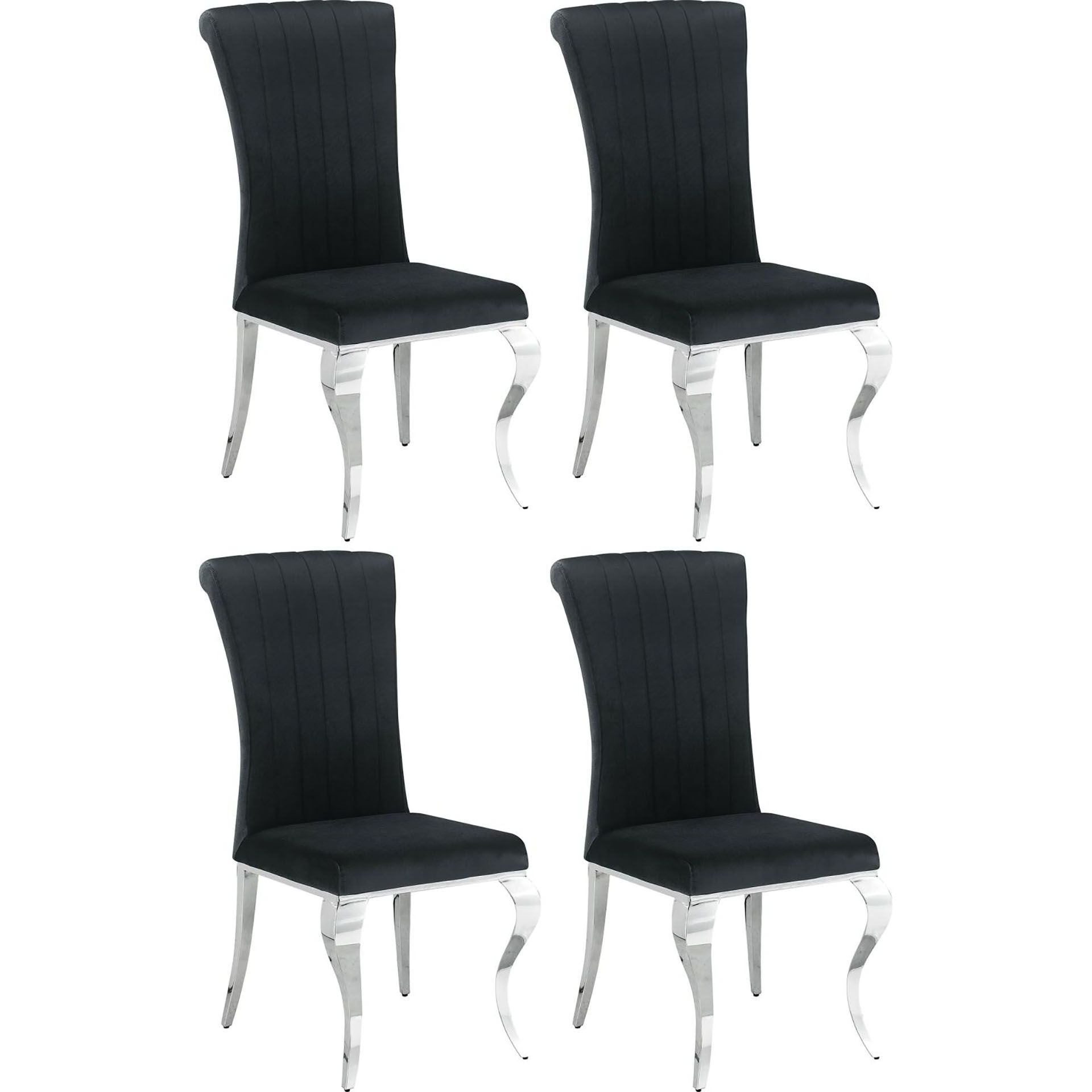 Black Upholstered Side Chairs (Set Of 4)