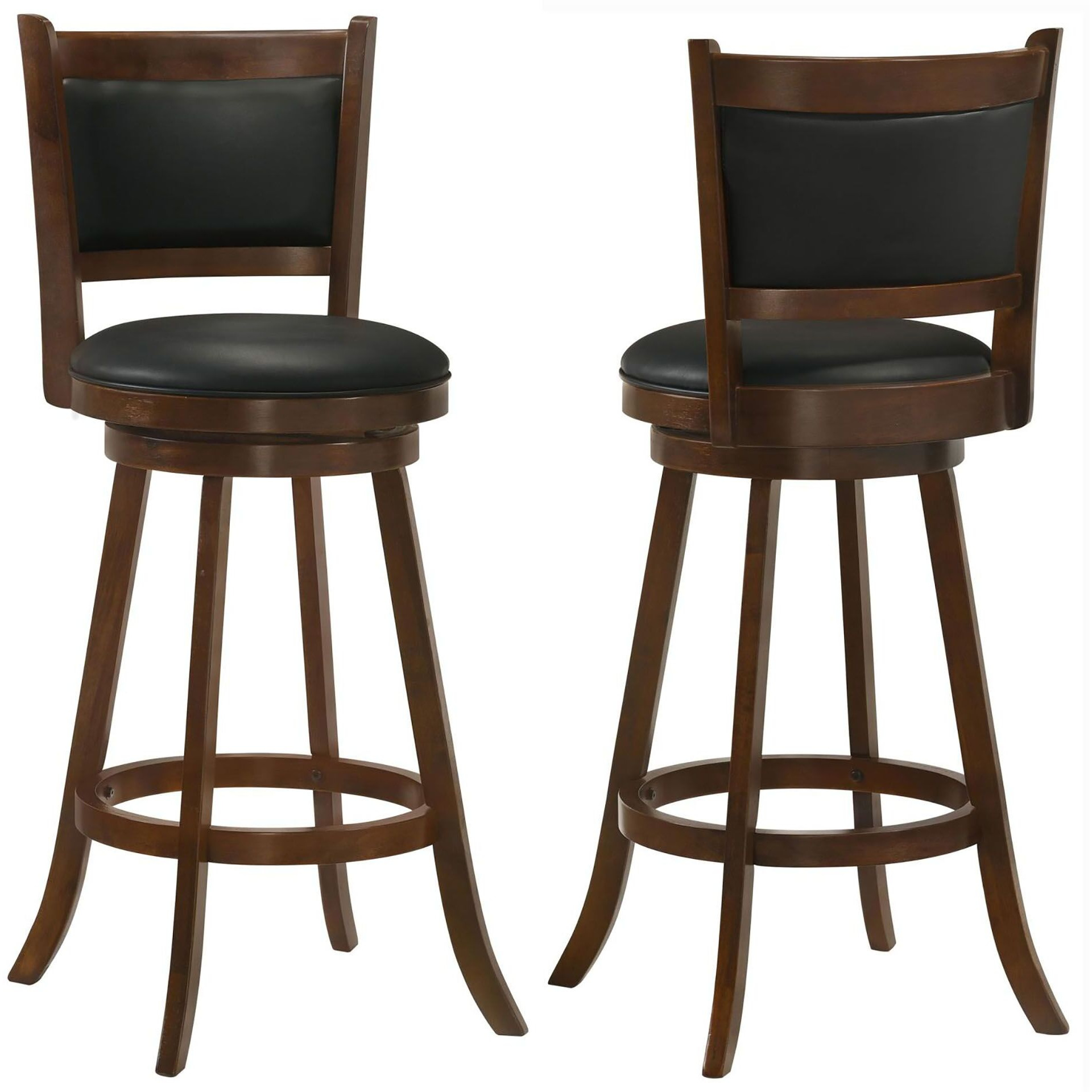 Chestnut And Black Swivel Stool (Set Of 2)