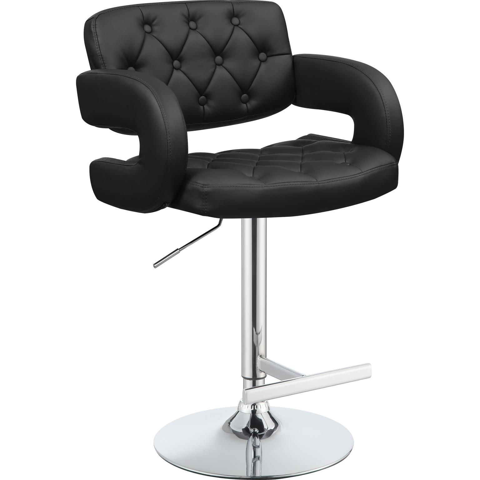 Black And Chrome Adjustable Bar Stool