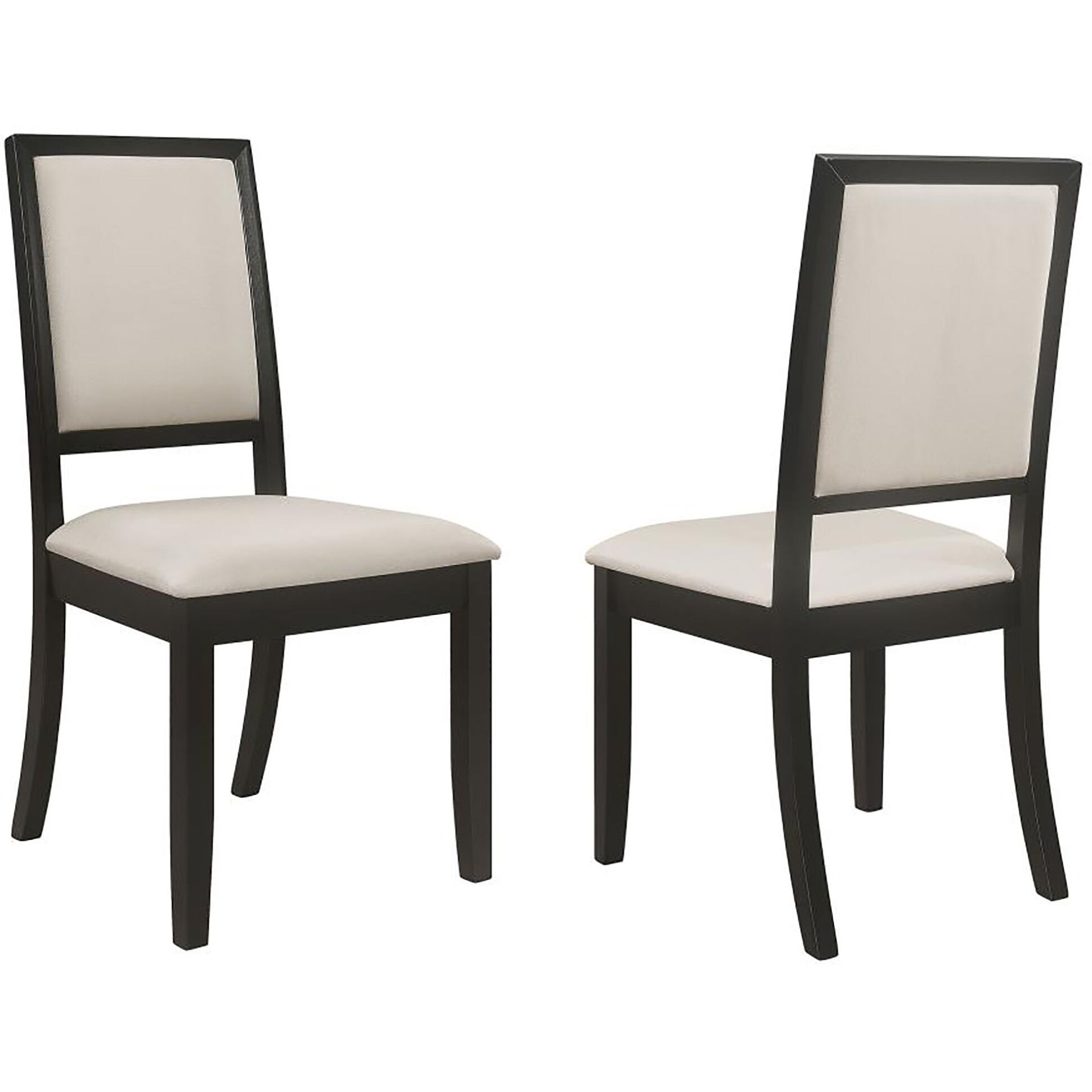 Cream And Black Upholstered Side Chairs (Set Of 2)