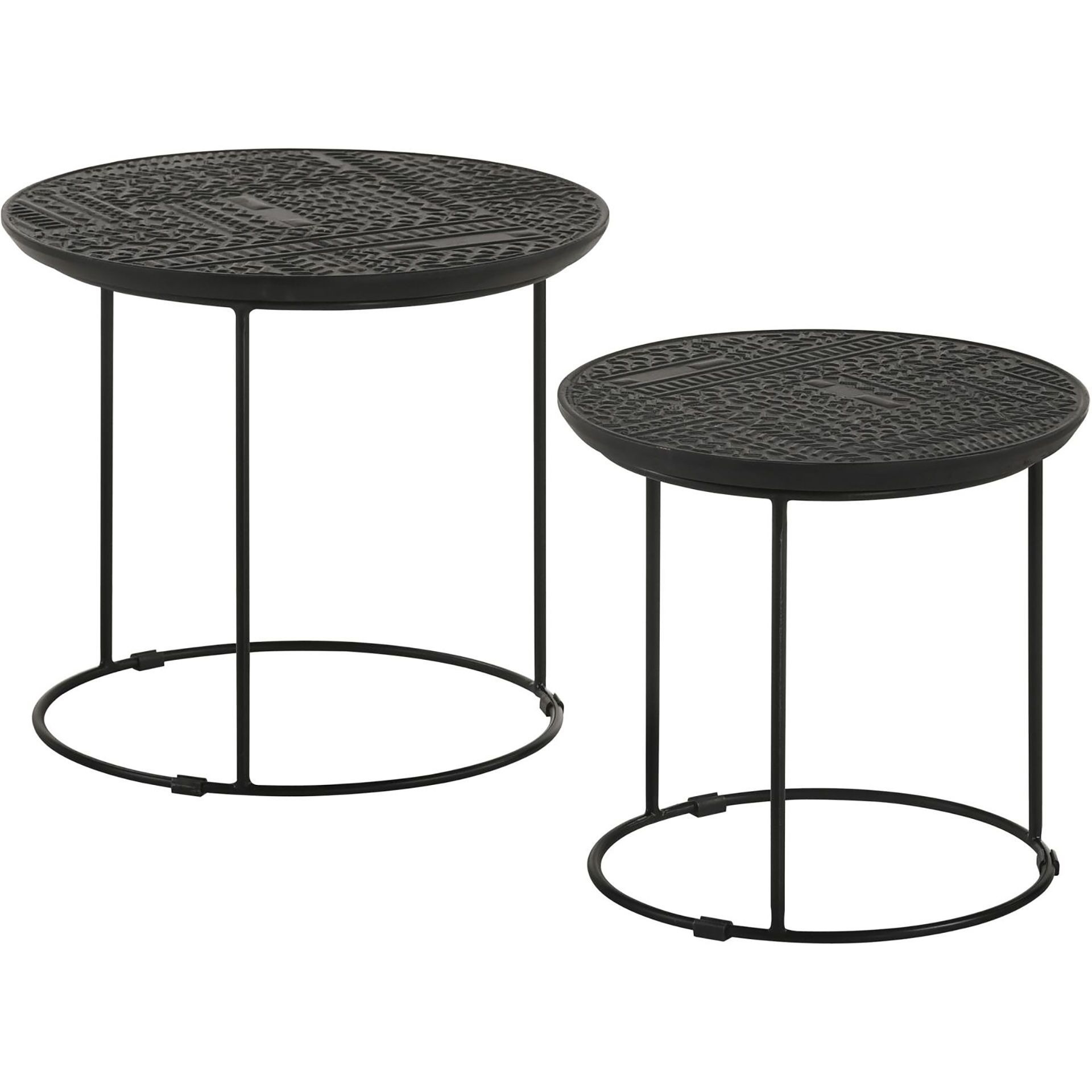 Matte Black 2-Piece Nesting Table