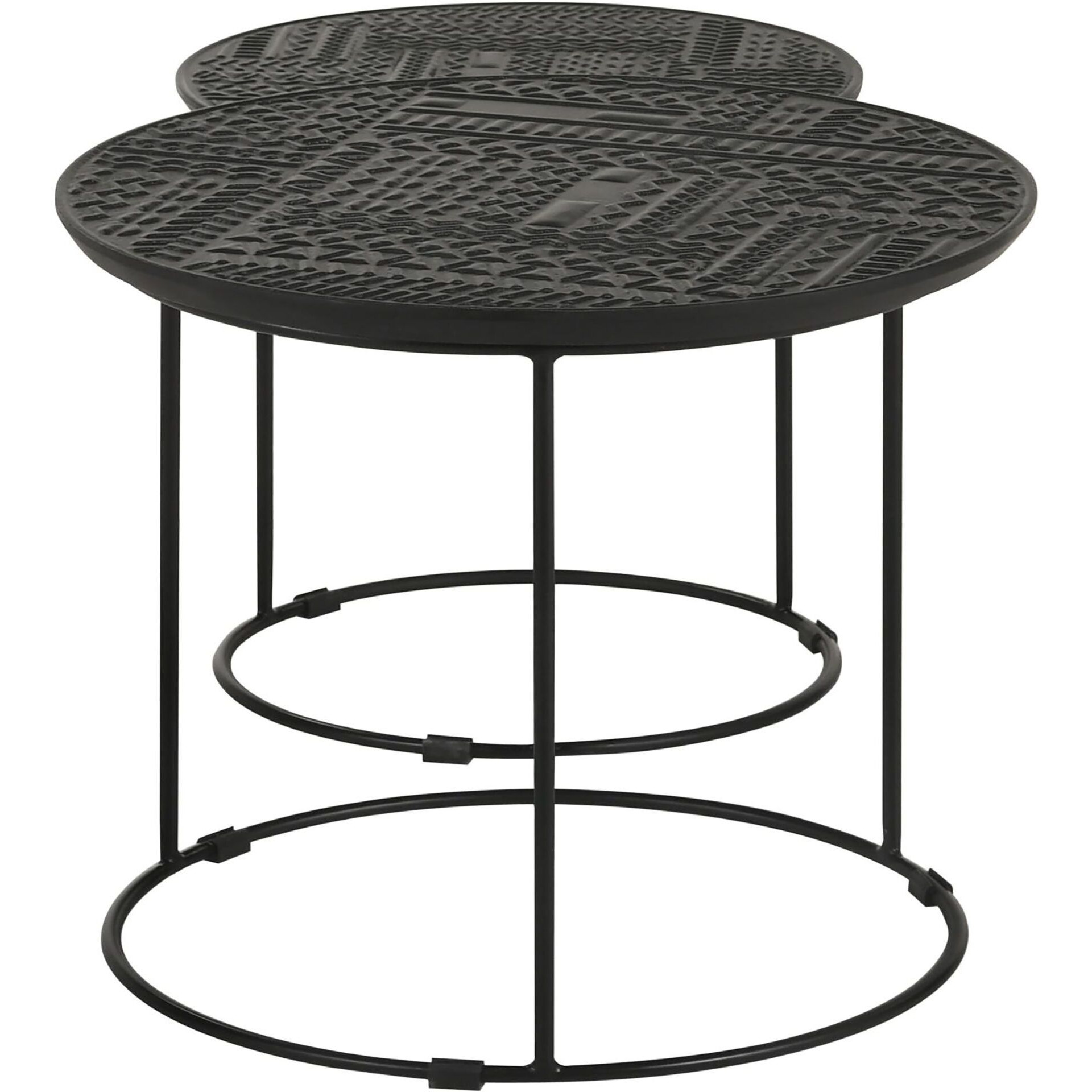 Matte Black 2-Piece Nesting Table