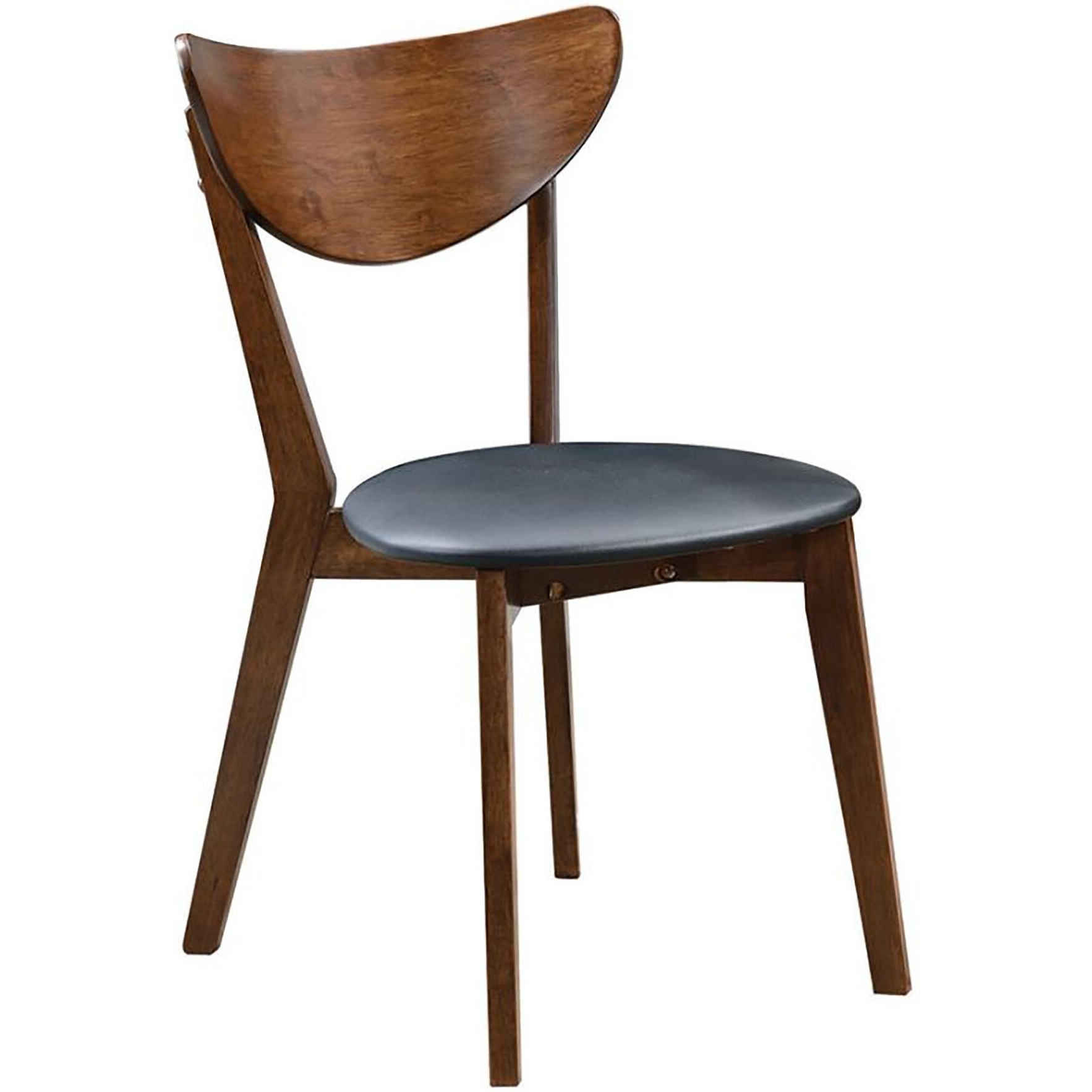 Dark Walnut And Black Open Back Side Chairs (Set Of 2)