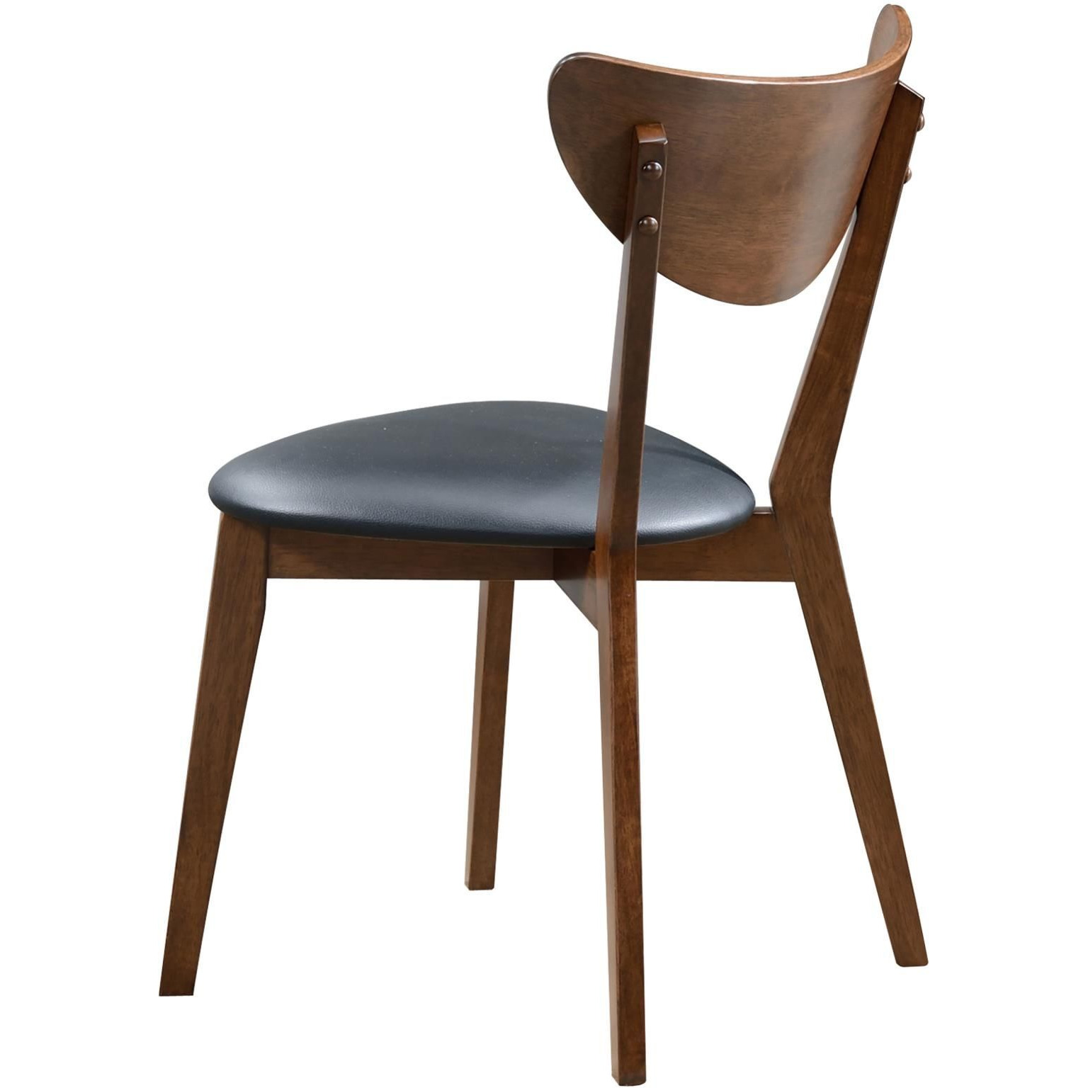 Dark Walnut And Black Open Back Side Chairs (Set Of 2)