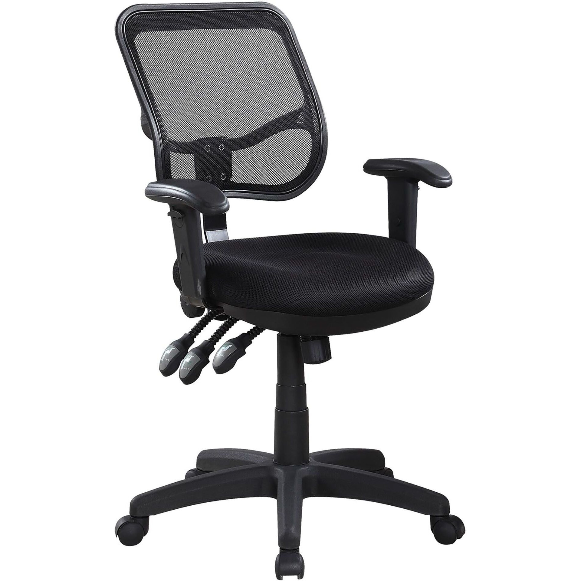 Black Swivel Office Chair With Armrest