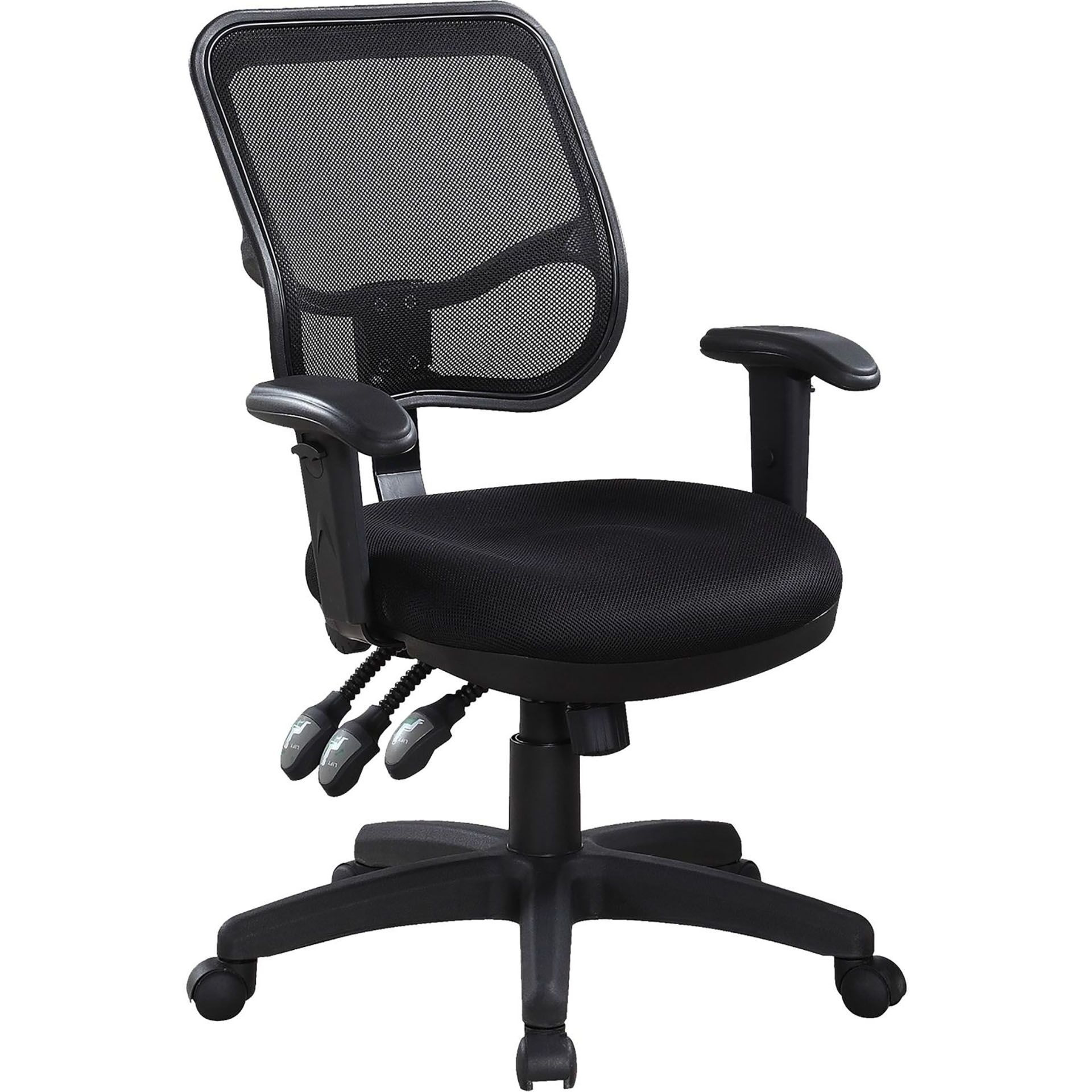 Black Swivel Office Chair With Armrest