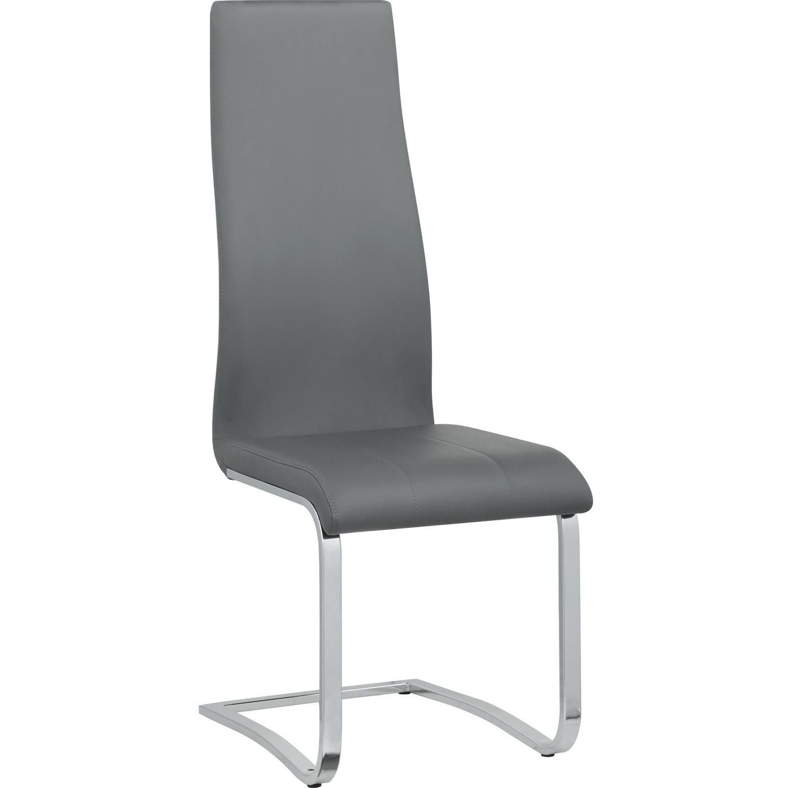 Grey And Chrome High Back Side Chairs (Set Of 4)