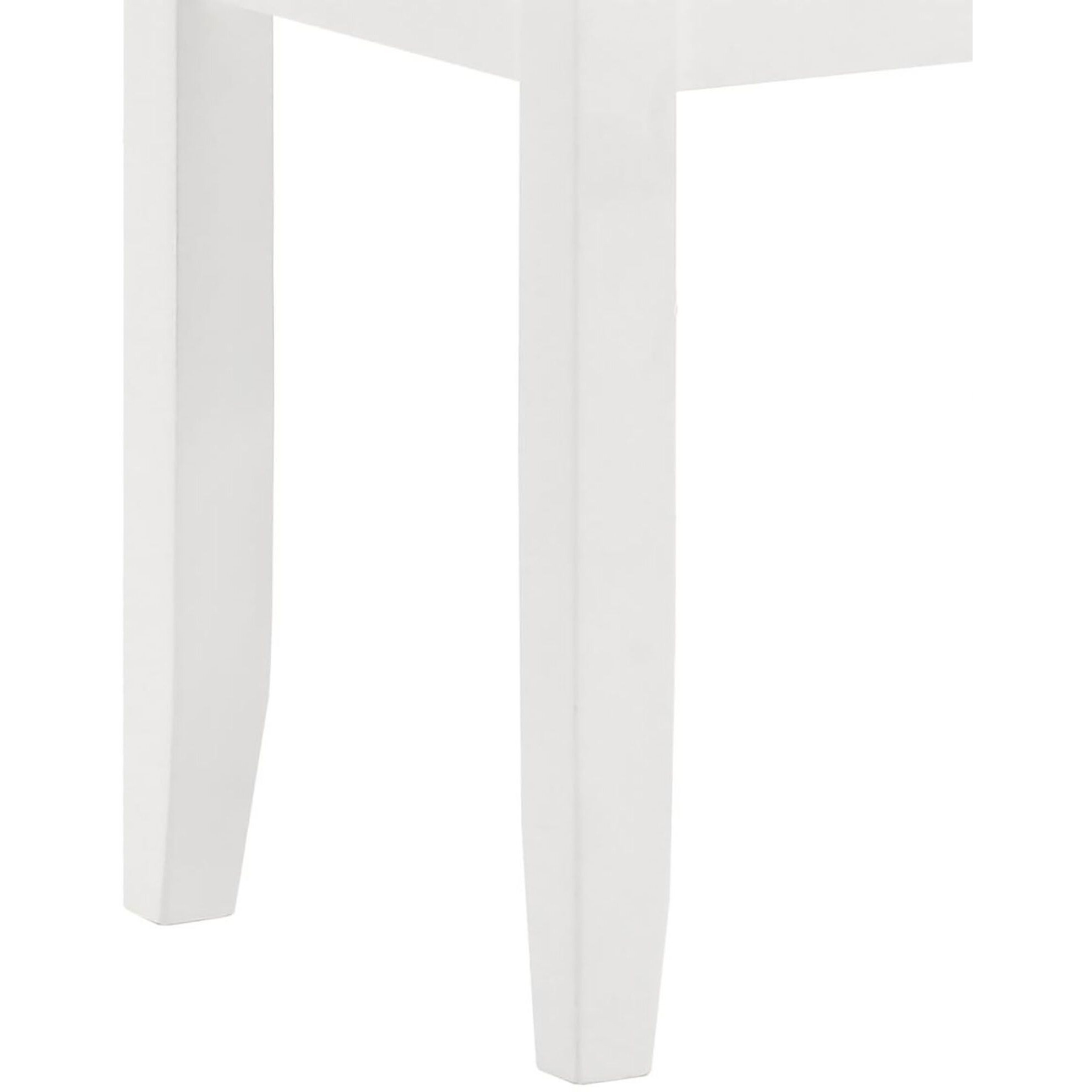 Glossy White Vanity Stool With Padded Seat