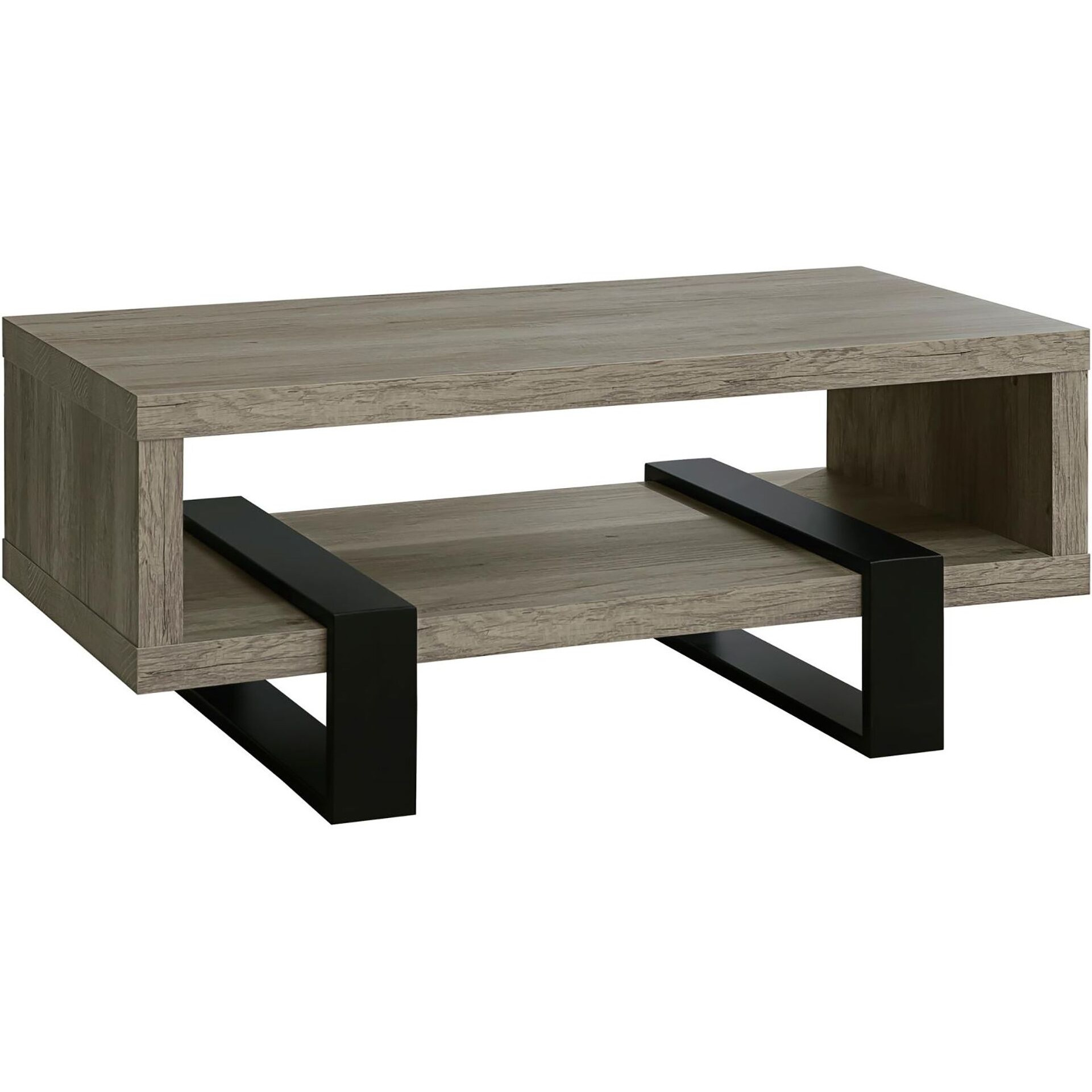 Grey Driftwood 1-Shelf Coffee Table