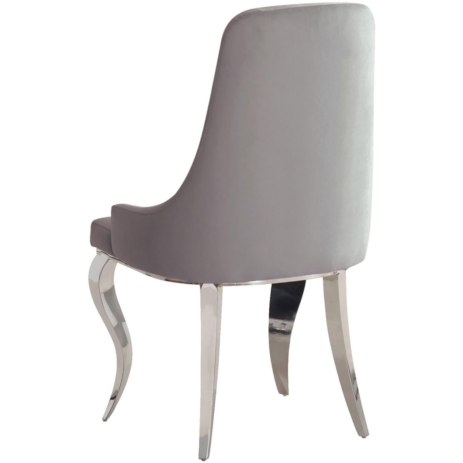 Grey And Chrome Upholstered Back Dining Chairs (Set Of 2)