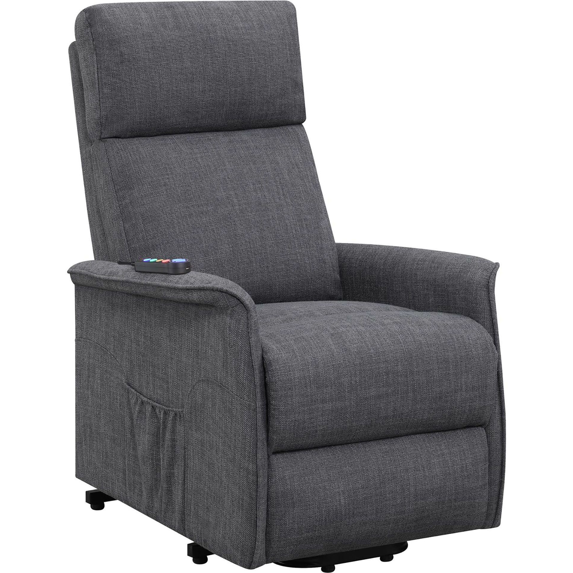 Charcoal Power Lift Recliner With Massage Function