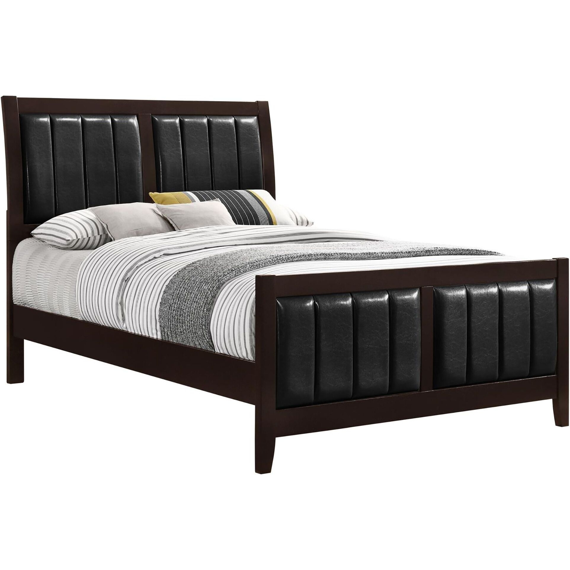 Cappuccino And Black Queen Panel Bed