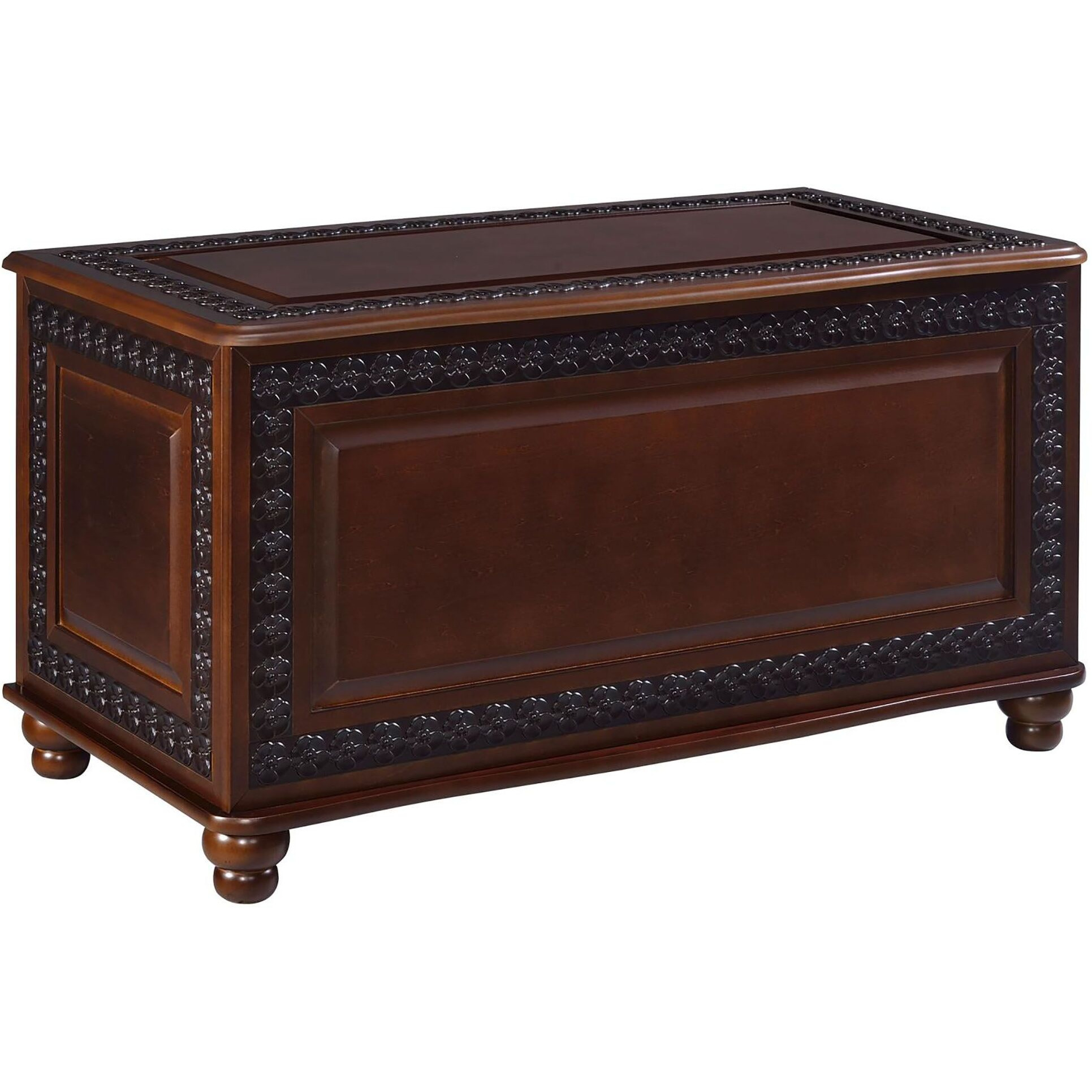 Deep Tobacco Flip Open Storage Cedar Chest