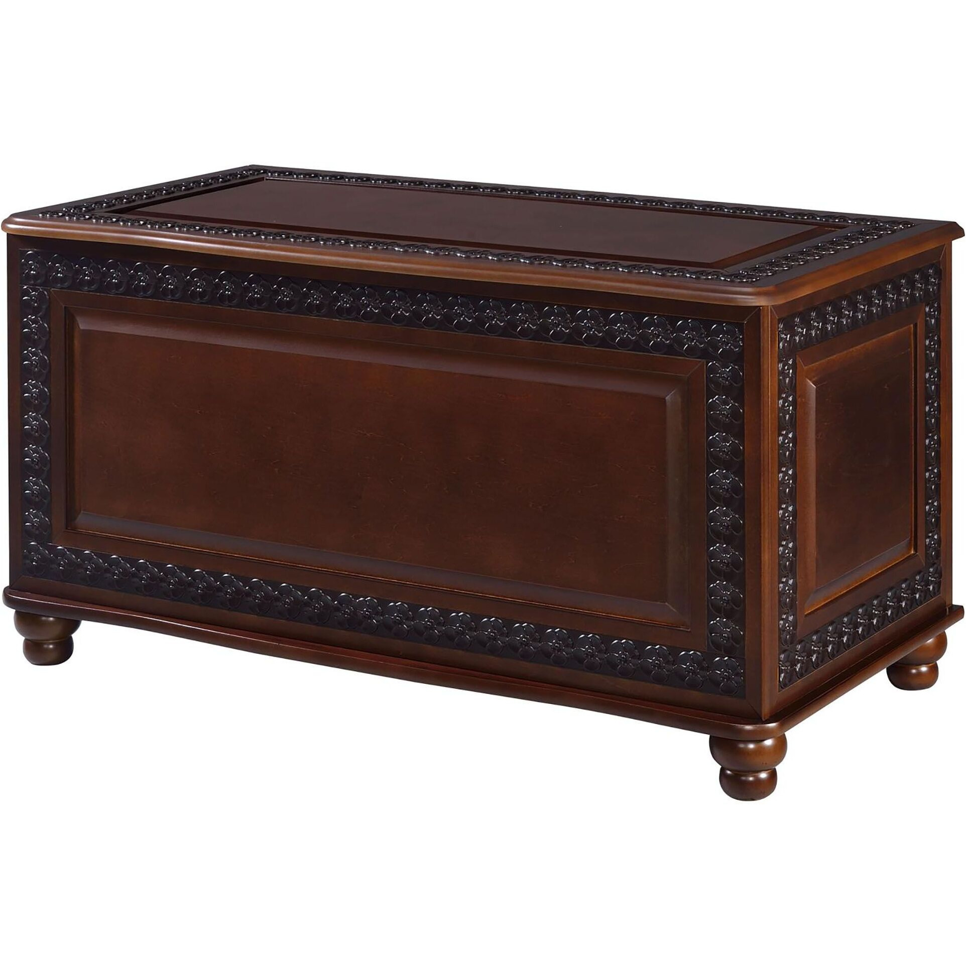 Deep Tobacco Flip Open Storage Cedar Chest