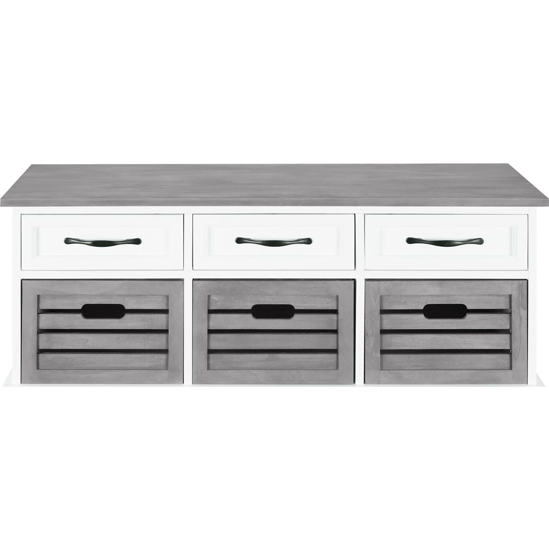 White And Weathered Grey 3-Drawer Storage