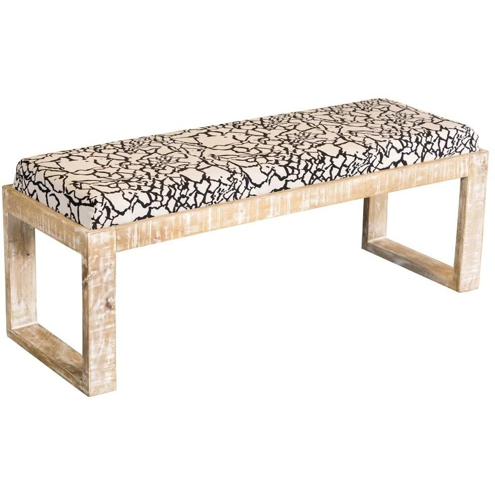 Black And White Sled Leg Accent Bench