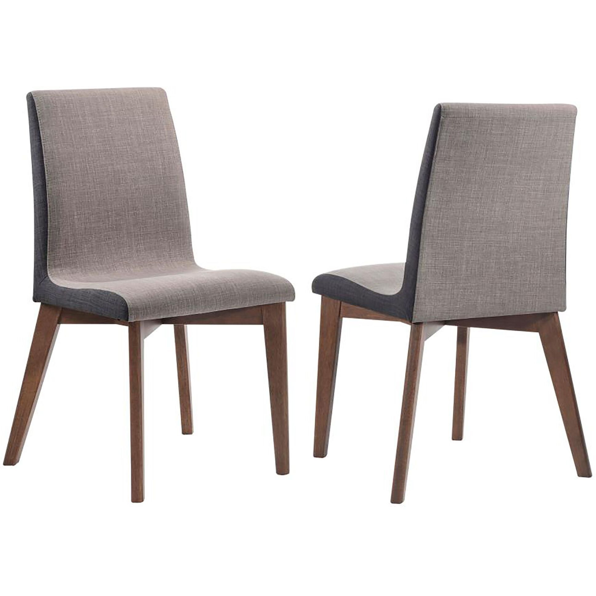 Grey And Natural Walnut Upholstered Side Chairs (Set Of 2)