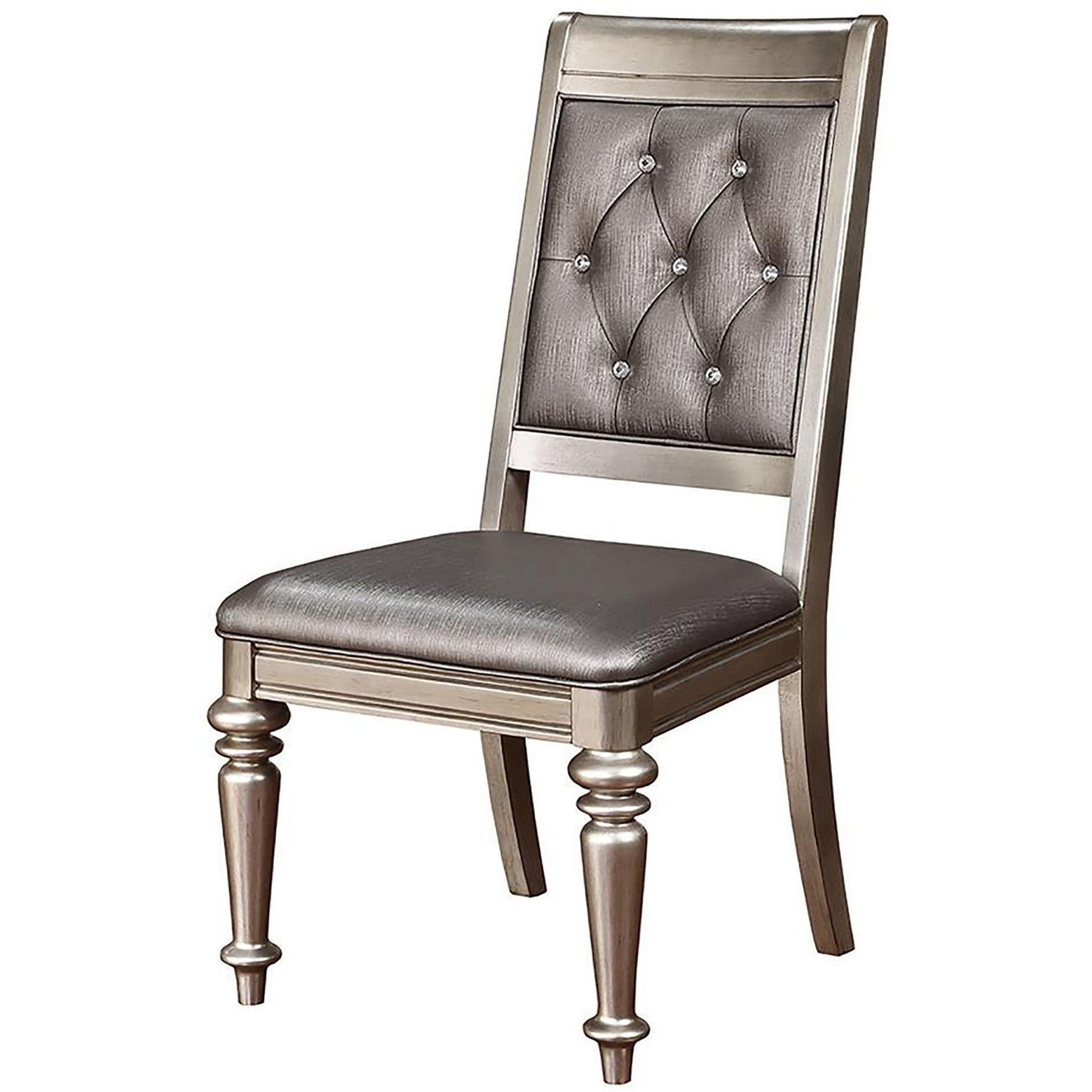 Metallic Platinum And Metallic Open Back Side Chair (Set Of 2)