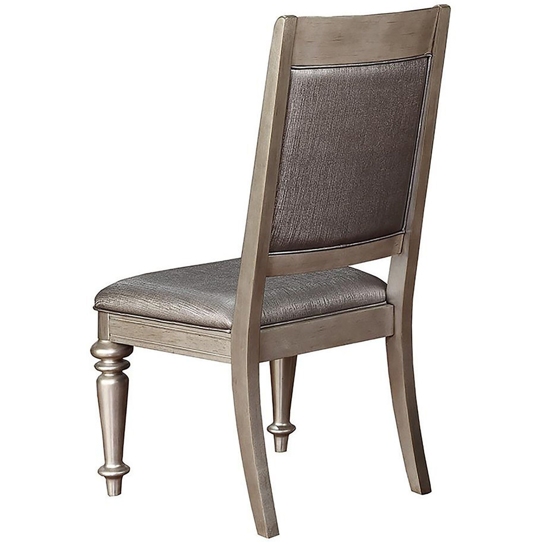 Metallic Platinum And Metallic Open Back Side Chair (Set Of 2)