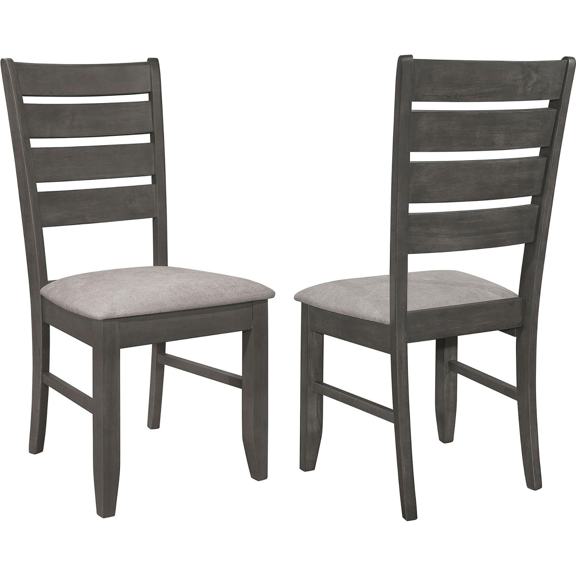 Grey And Dark Grey Padded Seat Side Chairs (Set Of 2)
