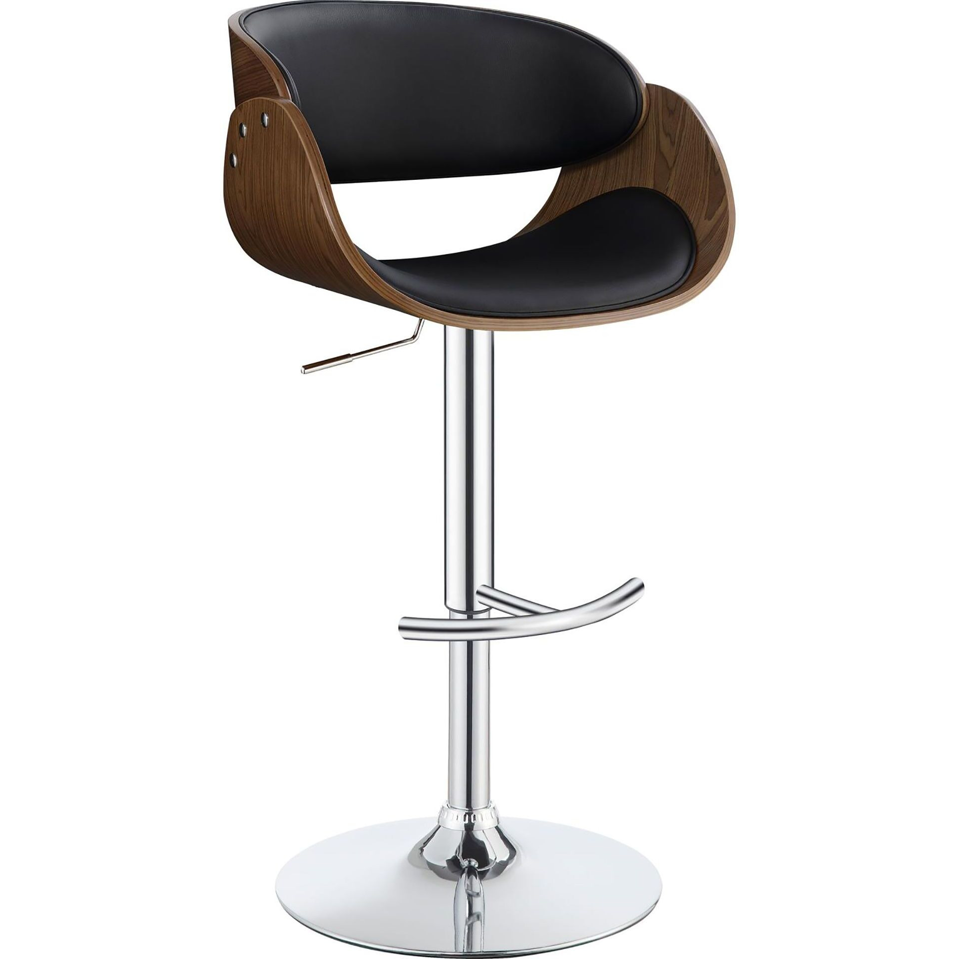 Black And Chrome Adjustable Bar Stool
