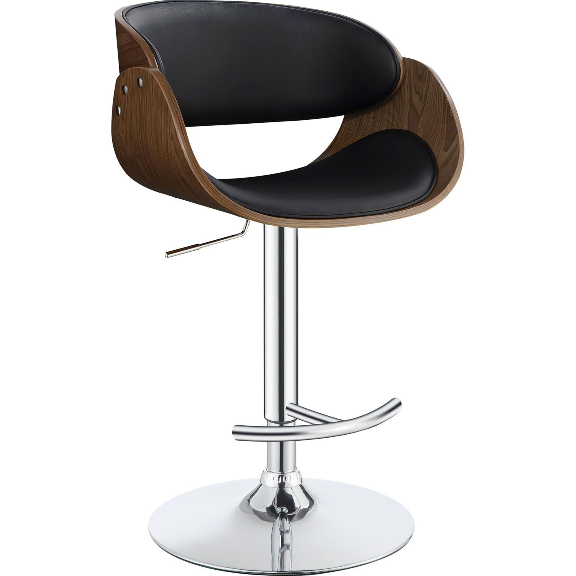 Black And Chrome Adjustable Bar Stool