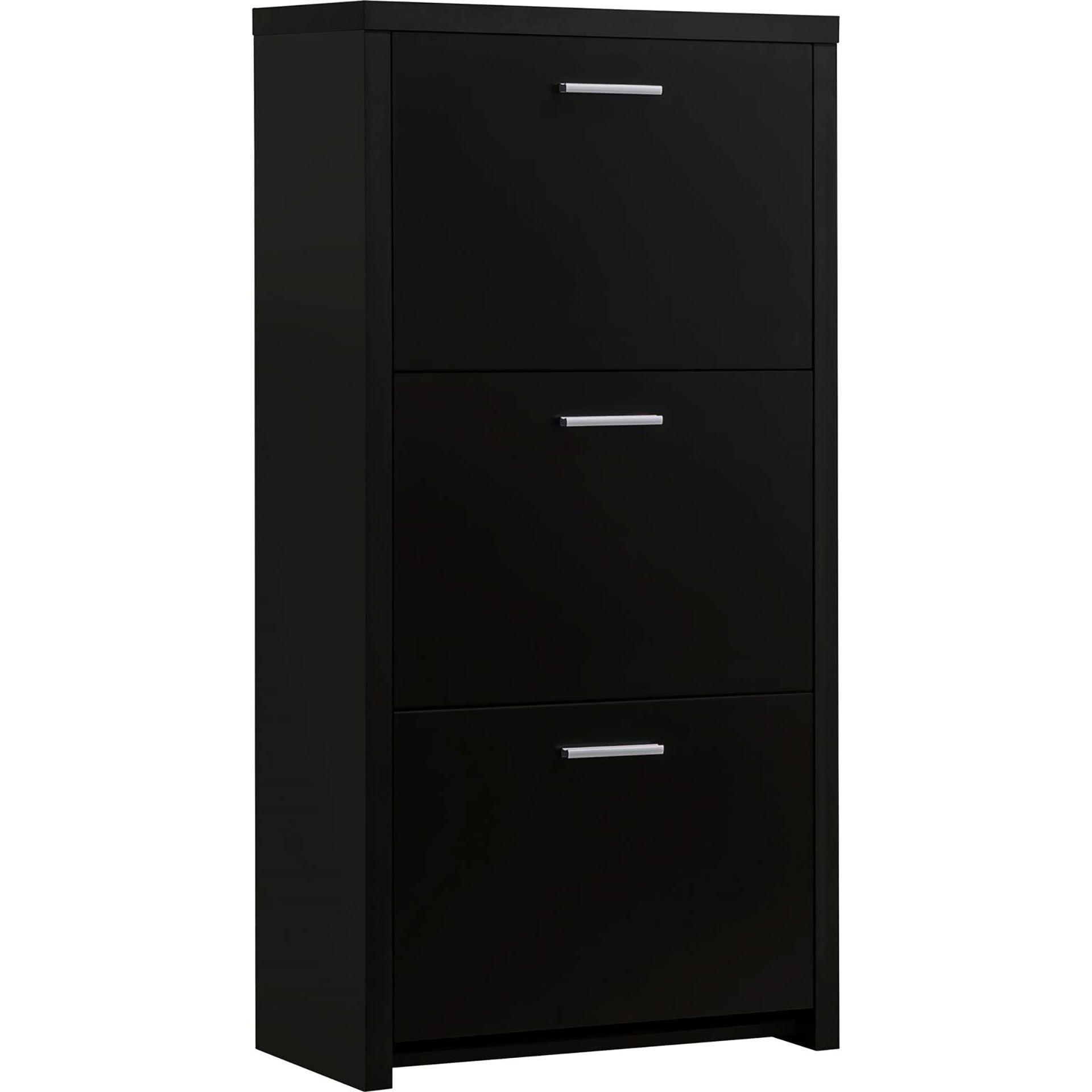 Black 3-Drawer Shoe Rack