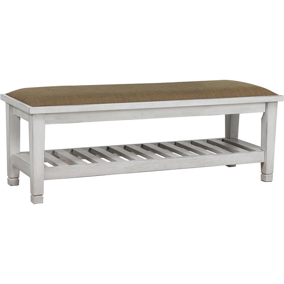 Antique White Bench