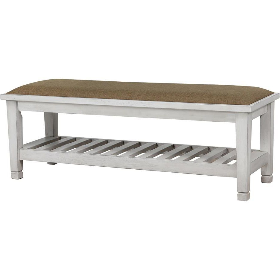 Antique White Bench