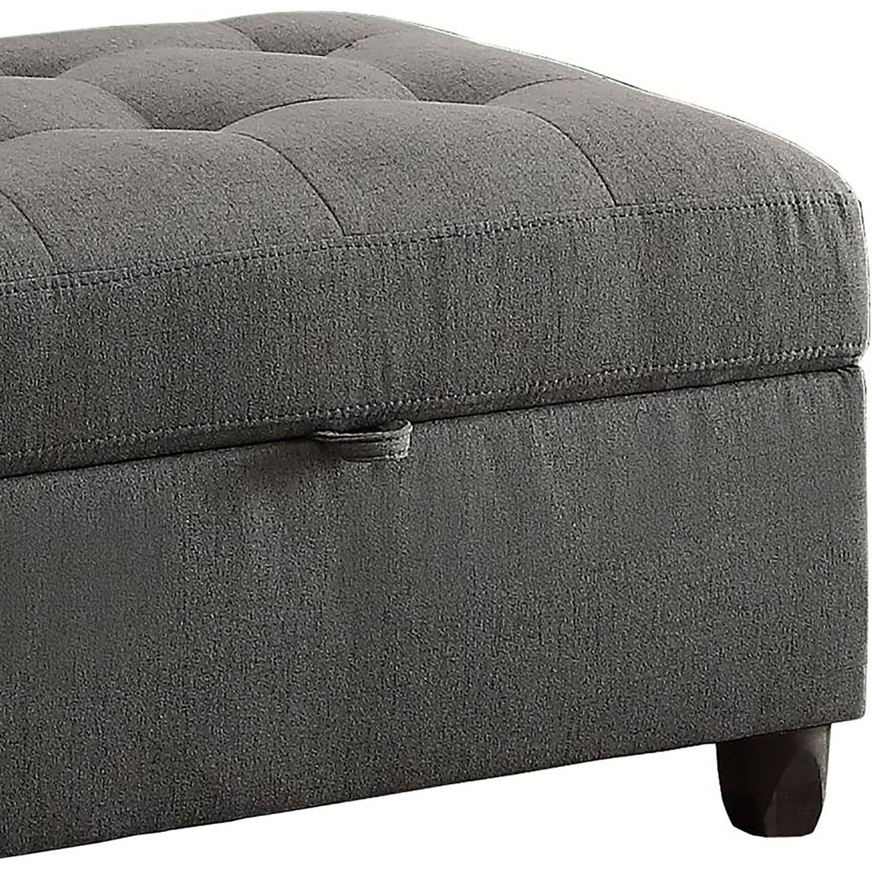 Grey Storage Ottoman