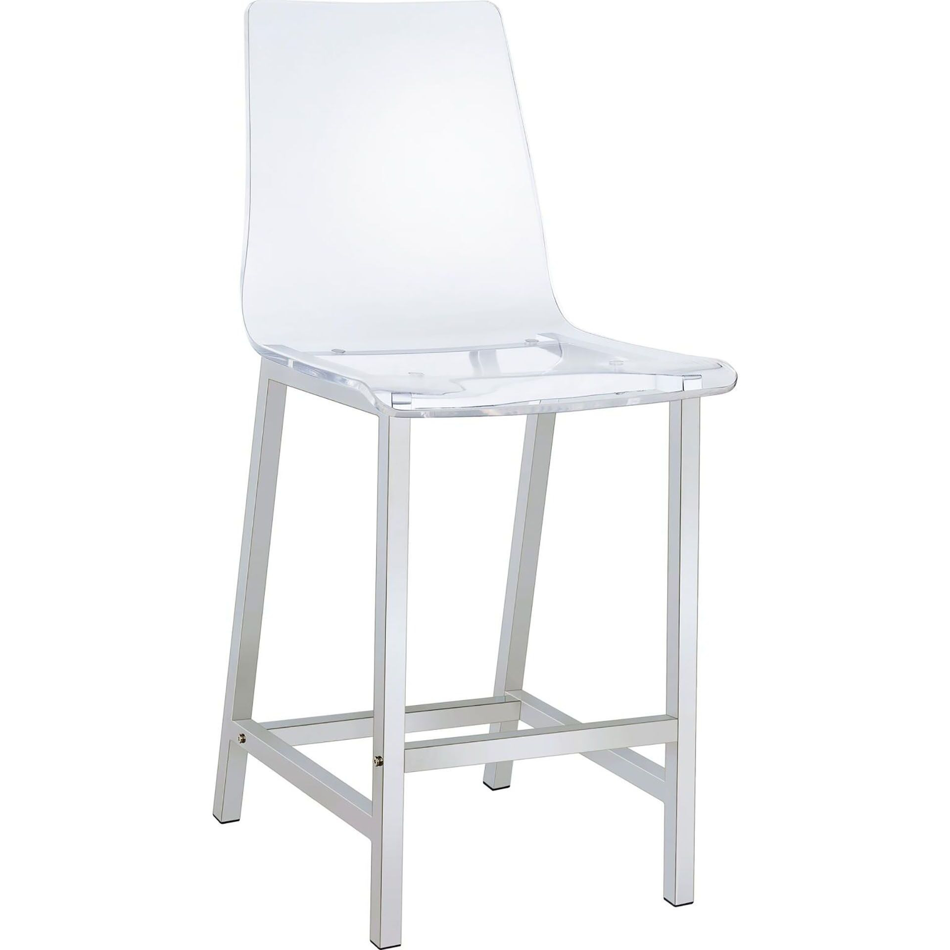 Clear And Chrome Counter Height Stools (Set Of 2)