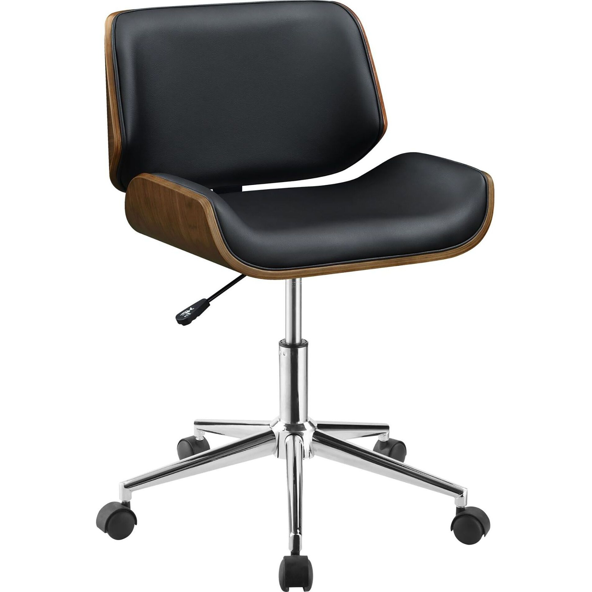 Black And Walnut Swivel Office Chair
