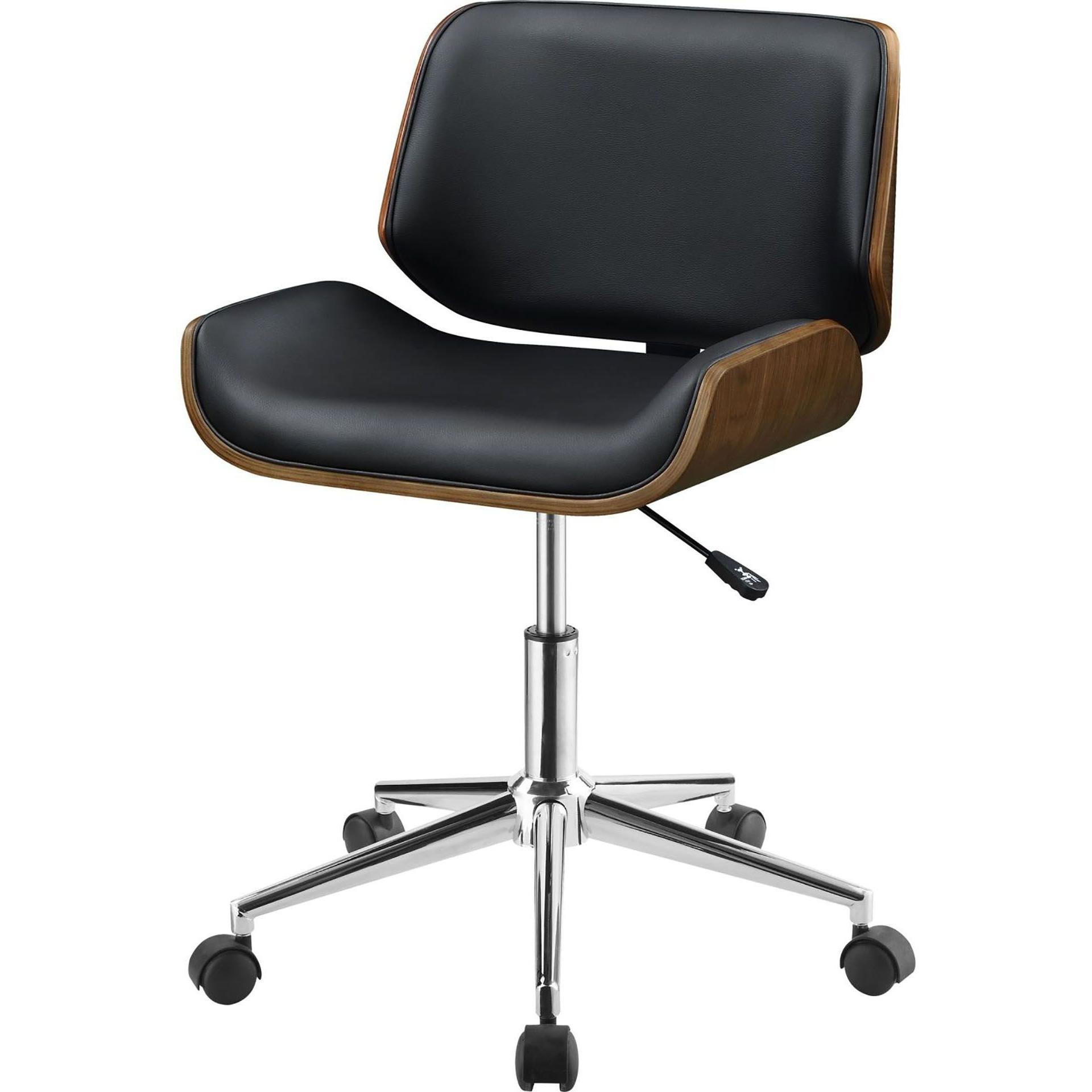 Black And Walnut Swivel Office Chair