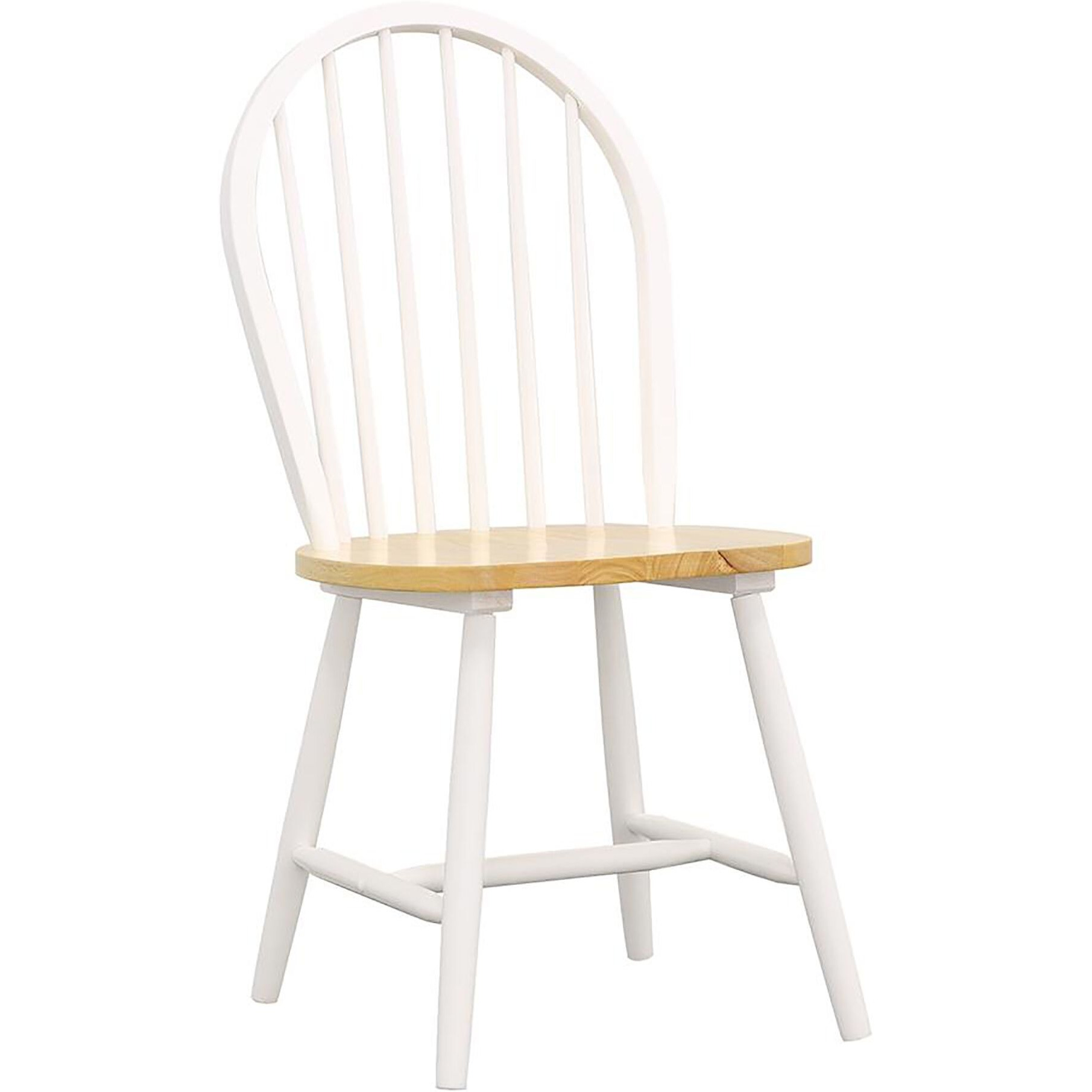 Natural Brown And White Spindle Back Side Chairs (Set Of 4)