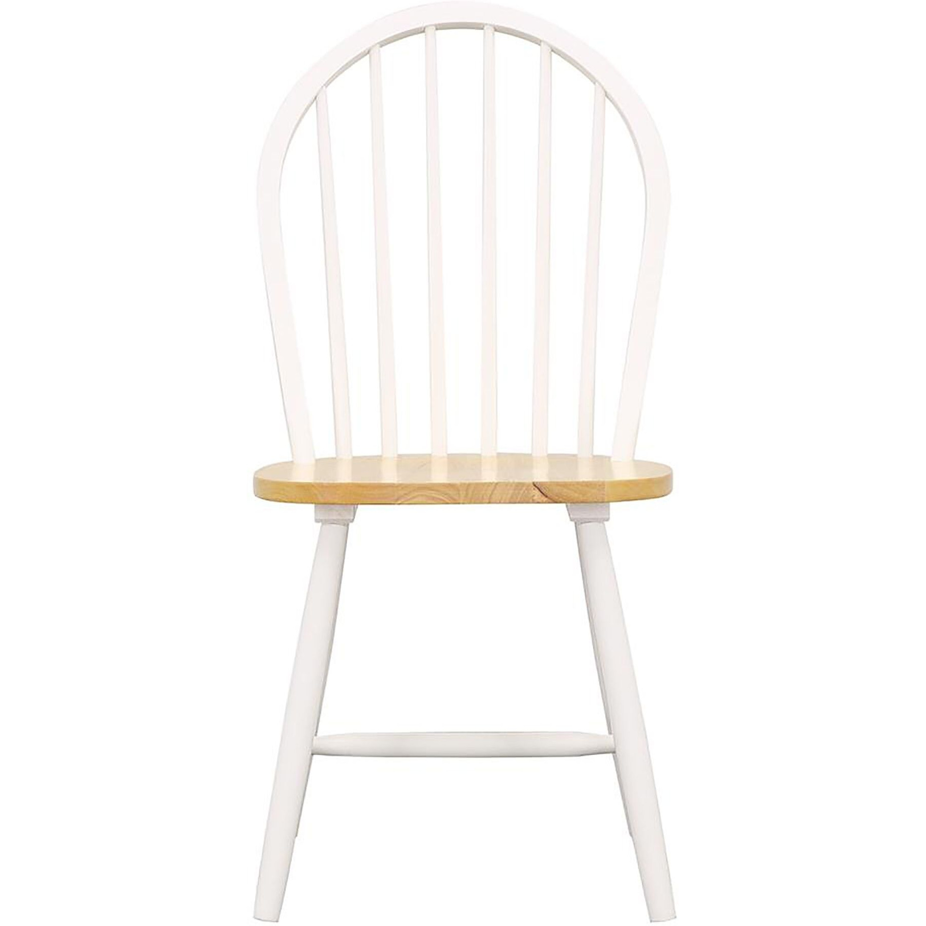 Natural Brown And White Spindle Back Side Chairs (Set Of 4)