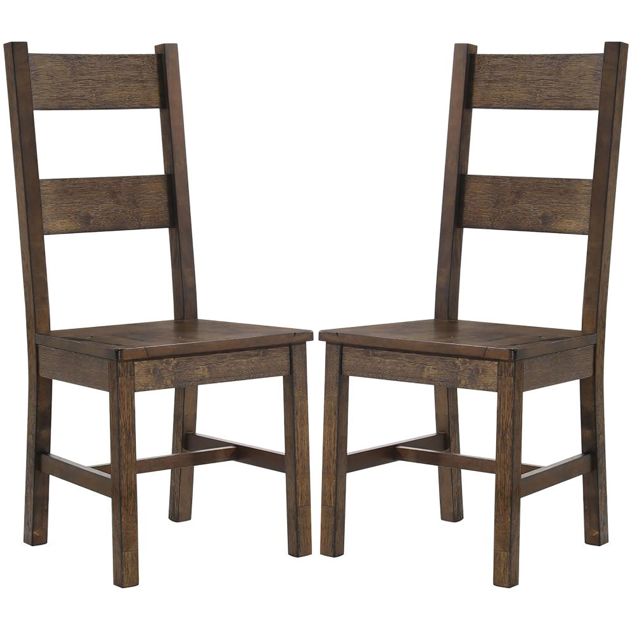 Rustic Golden Brown Ladder Back Dining Chairs (Set Of 2)