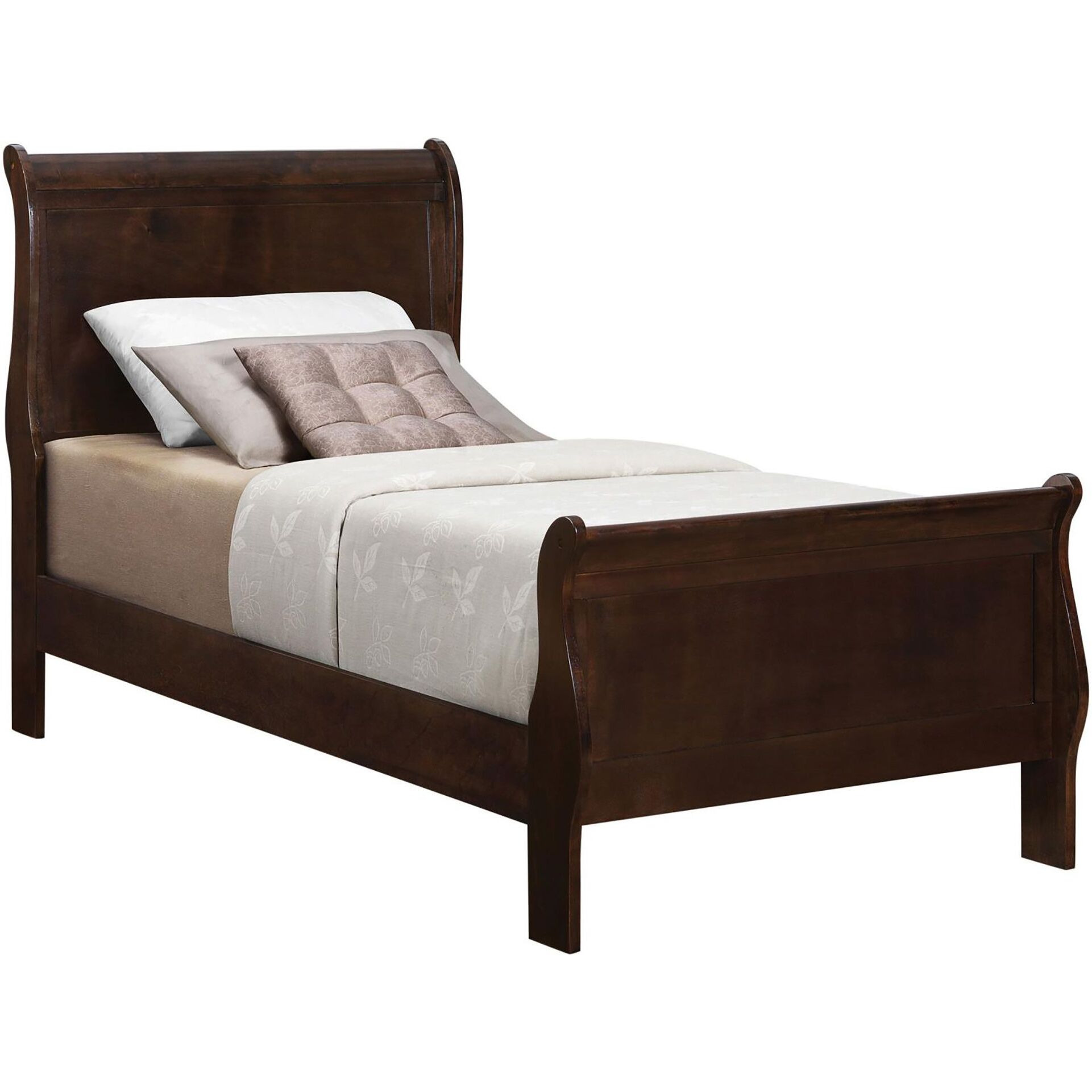 Cappuccino Twin Sleigh Bed