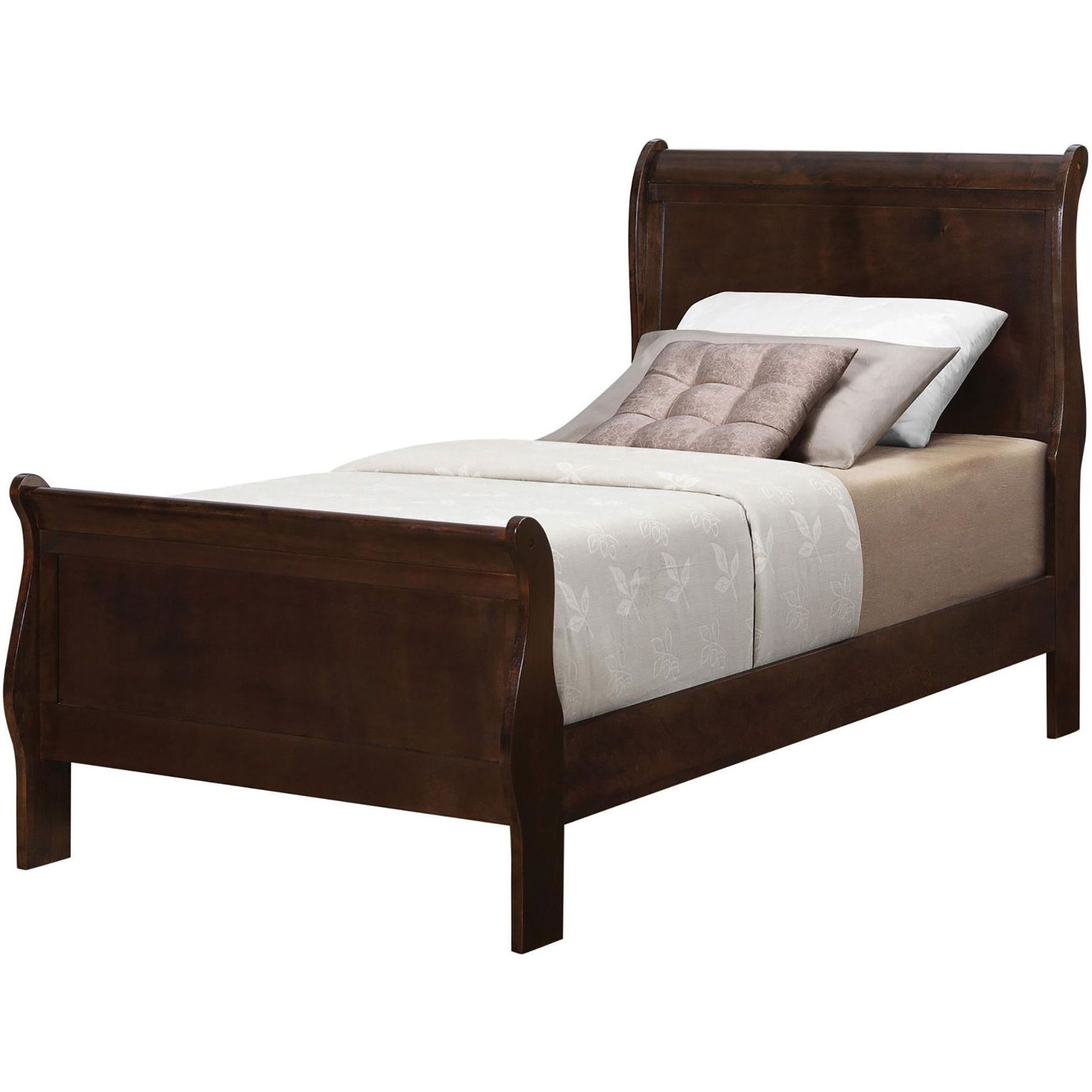 Cappuccino Twin Sleigh Bed