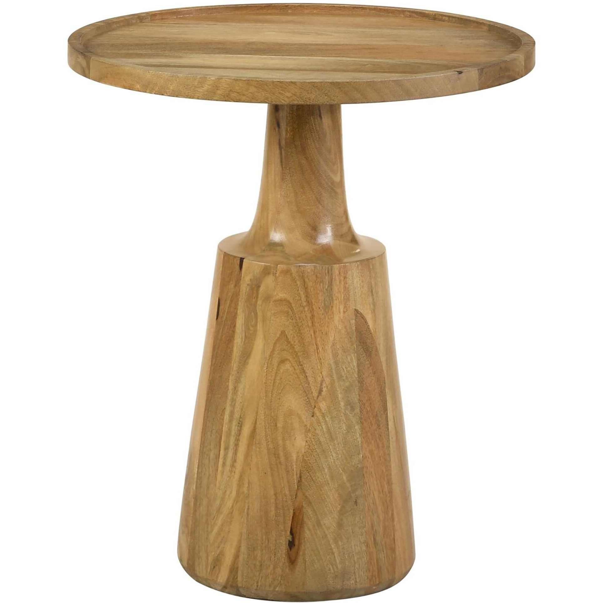 Natural Pedestal Accent Table
