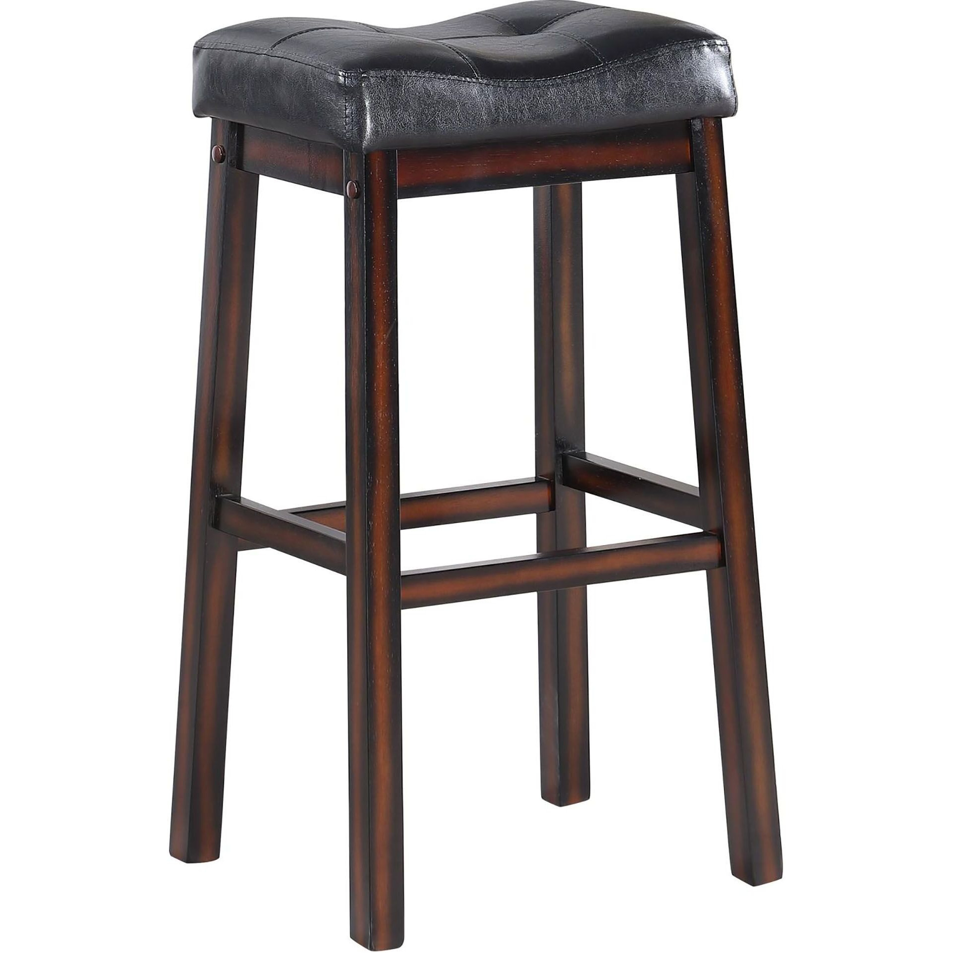 Black And Cappuccino Upholestered Bar Stool (Set Of 2)